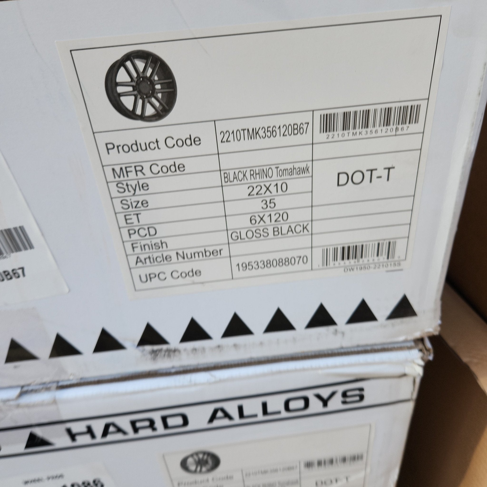 BLACK RHINO TOMAHAWK 22X10 6X120 GLOSS BLACK - Gun Hill Tire House (WTW - WHOLESALE TIRES & WHEELS)