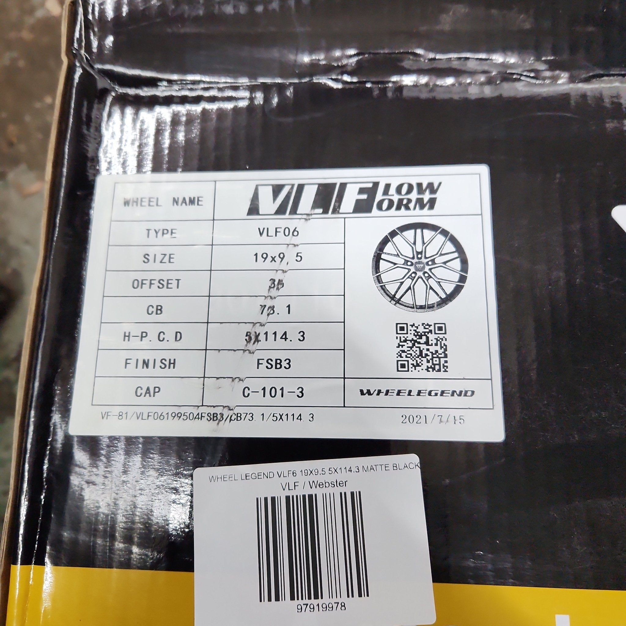 WHEEL LEGEND VLF06 19X9.5 5X114.3 MATTE BLACK - Gun Hill Tire House (WTW - WHOLESALE TIRES & WHEELS)