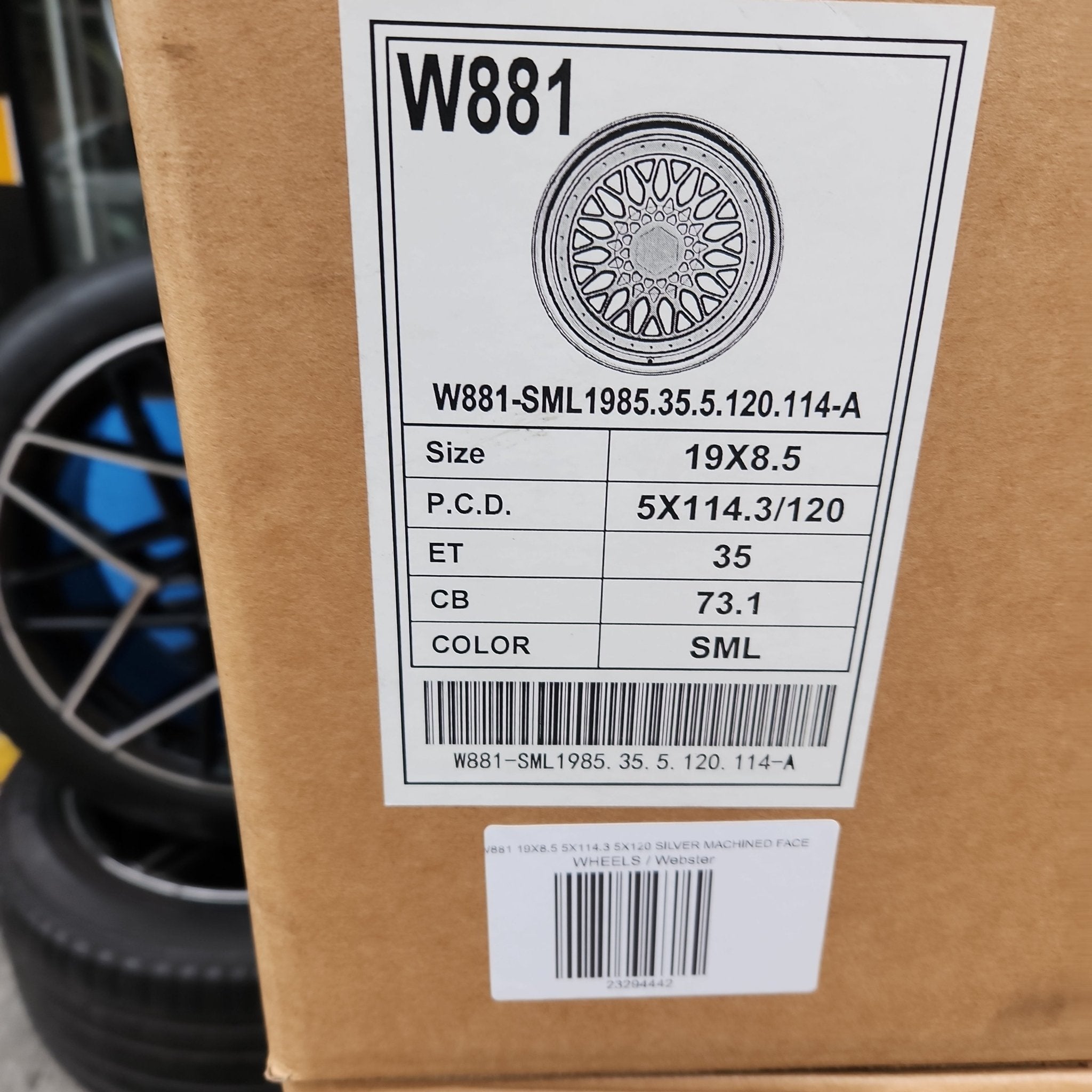 W881 WHEELS 19X8.5 5X114.3 / 5X120 SILVER MACHINED LIP - Gun Hill Tire House (WTW - WHOLESALE TIRES & WHEELS)