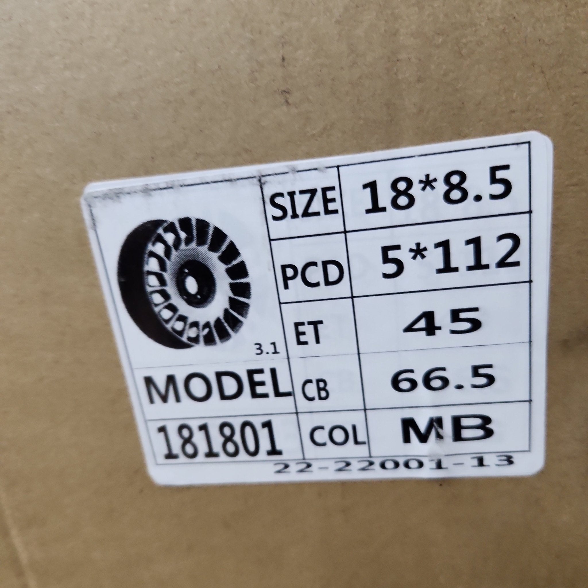 OE 181801 18X8.5 5X112 PIANO BLACK WITH FLOATING CAP - Gun Hill Tire House (WTW - WHOLESALE TIRES & WHEELS)