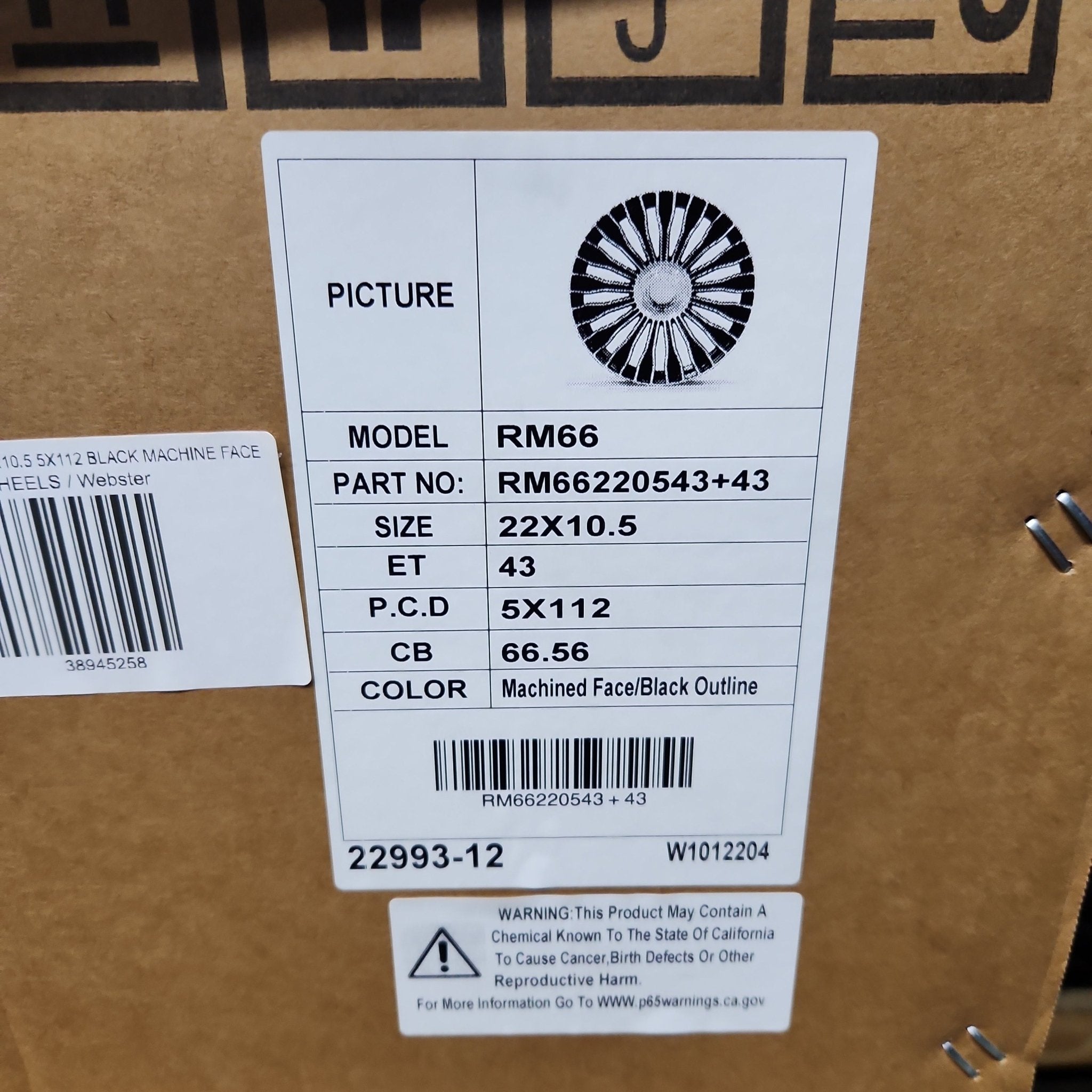 STYLE RM66 22X10.5 5X112 MACHINED FACE W/ BLACK OUTLINE - Gun Hill Tire House (WTW - WHOLESALE TIRES & WHEELS)