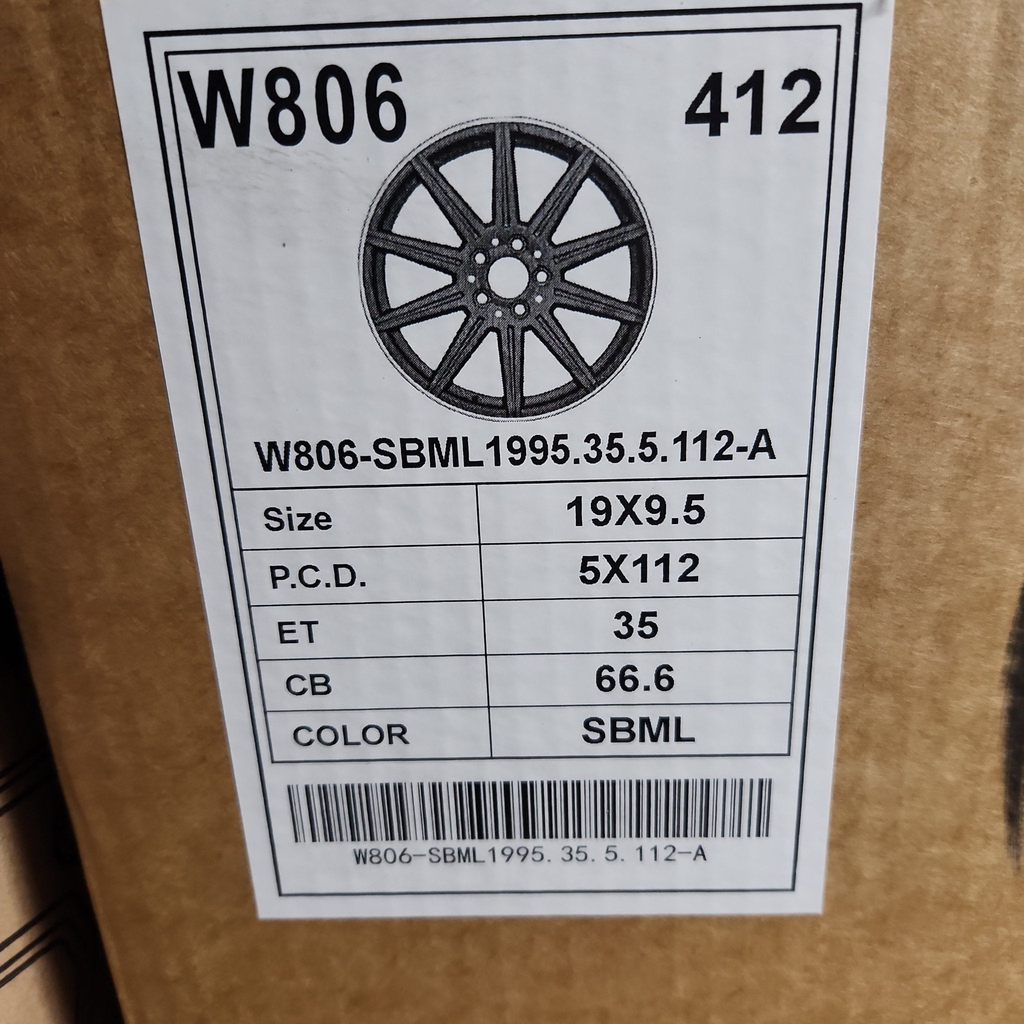 W806 WHEELS 19x9.5 5x112 MATT BLACK MACHINED LIP - Gun Hill Tire House (WTW - WHOLESALE TIRES & WHEELS)