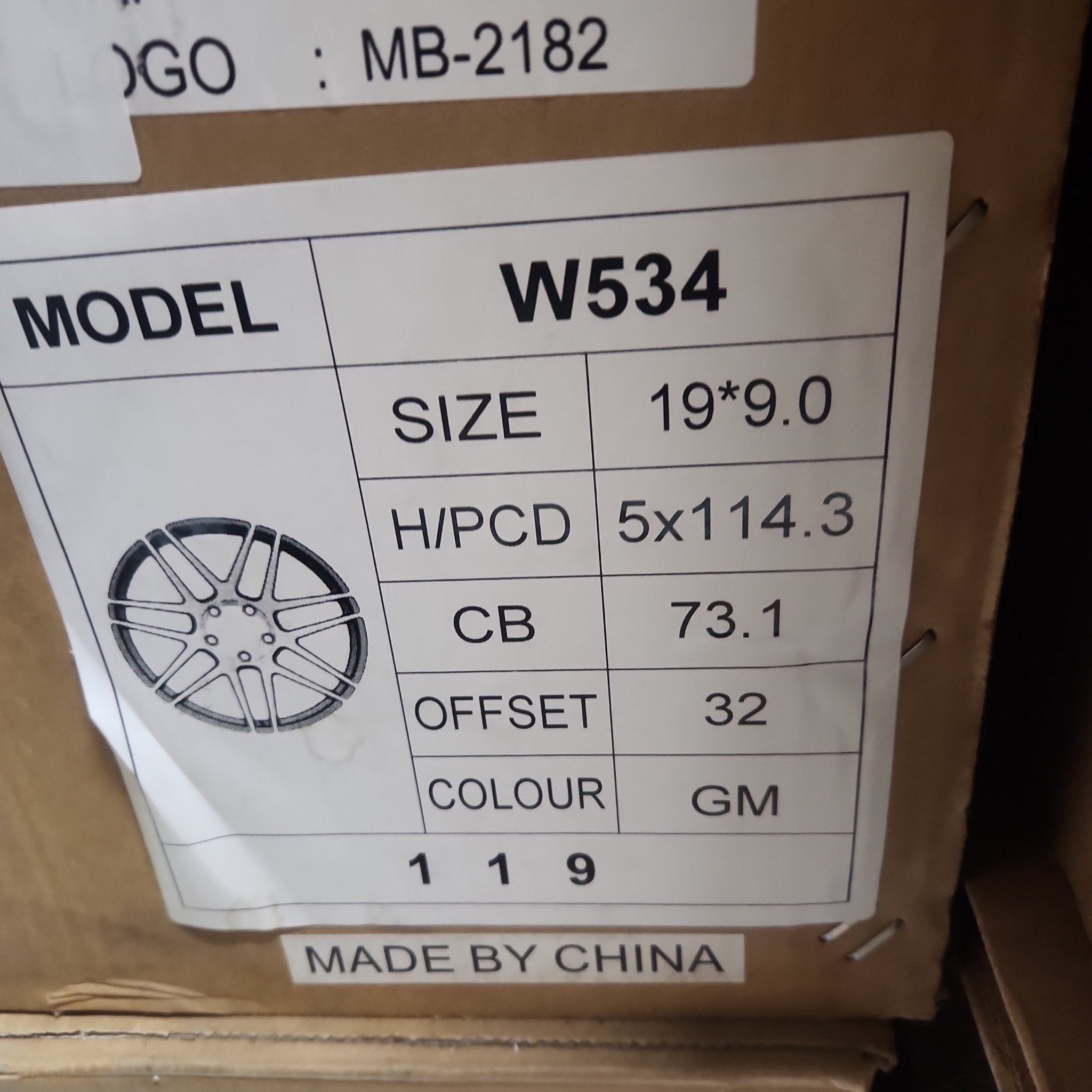 W534 WHEELS 19X9.0 5X114.3 GUN METAL - Gun Hill Tire House (WTW - WHOLESALE TIRES & WHEELS)