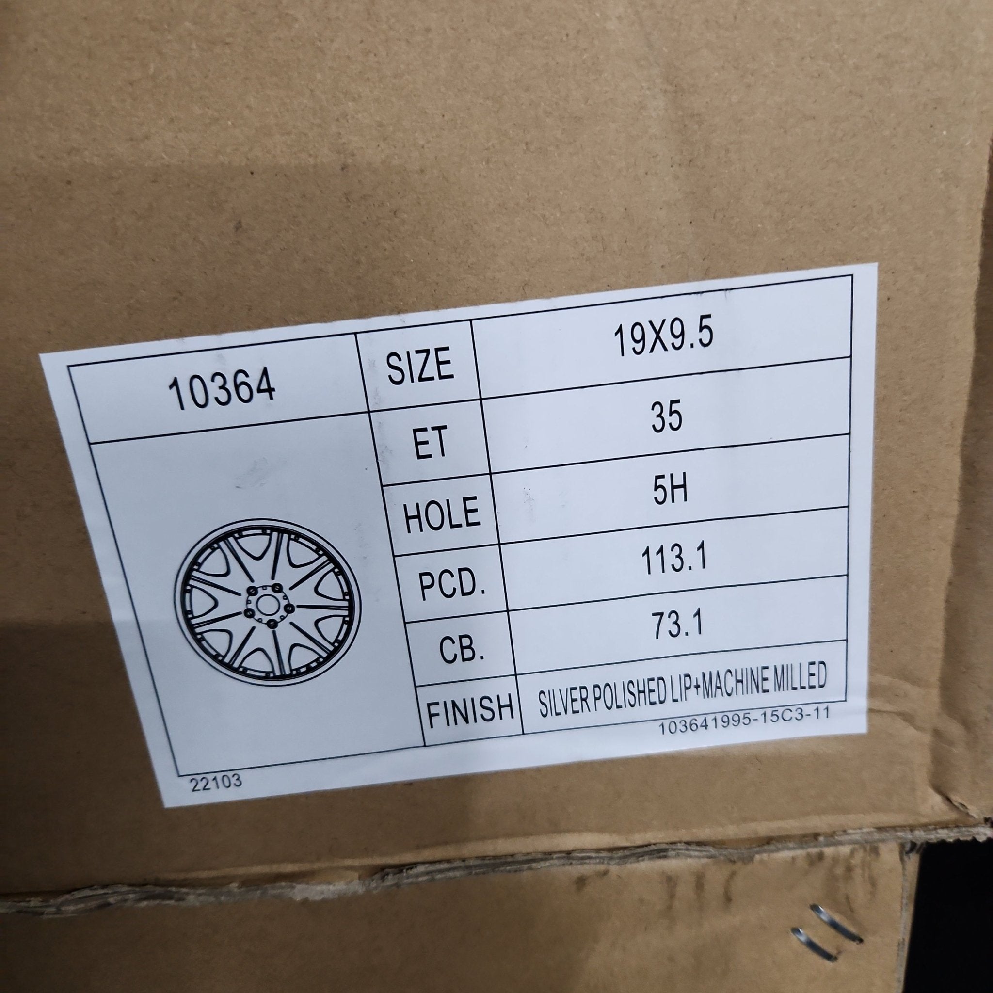 OE - 10364 19x9.5 5x112 5X114.3 SILVER MACHINED FACE AND LIP - Gun Hill Tire House (WTW - WHOLESALE TIRES & WHEELS)