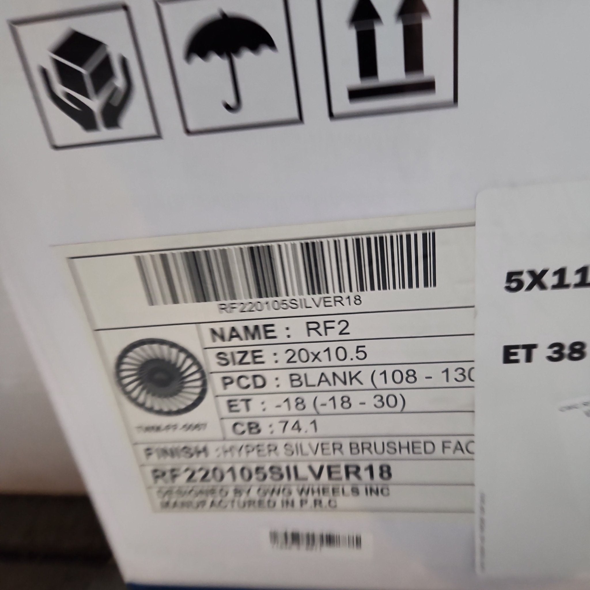 GWG RF2 20x10.5 5x114.3 HYPER SILVER BRUSHED FACE - Gun Hill Tire House (WTW - WHOLESALE TIRES & WHEELS)