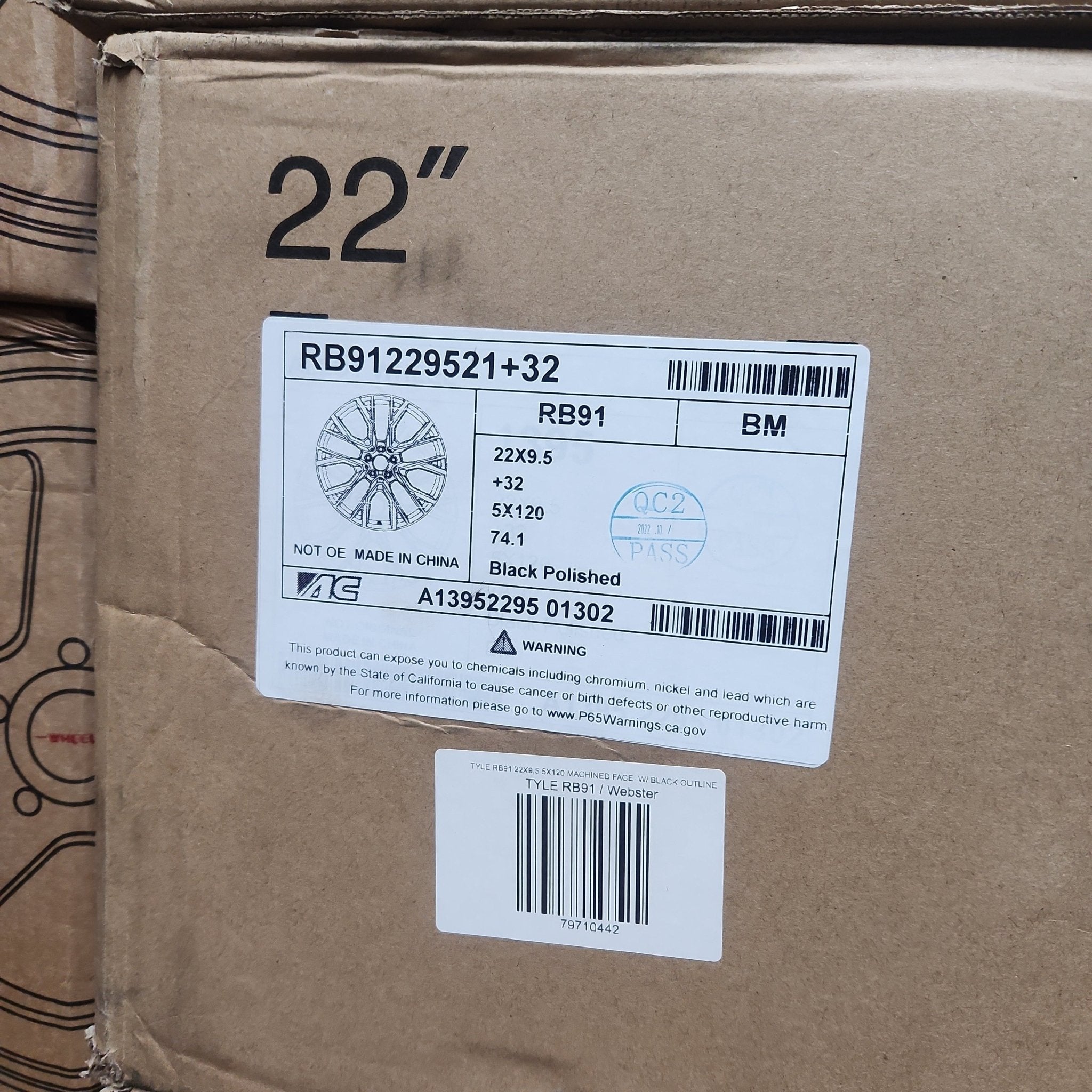 STYLE RB91 22X9.5 5X120 MACHINED FACE W/ BLACK OUTLINE - Gun Hill Tire House (WTW - WHOLESALE TIRES & WHEELS)