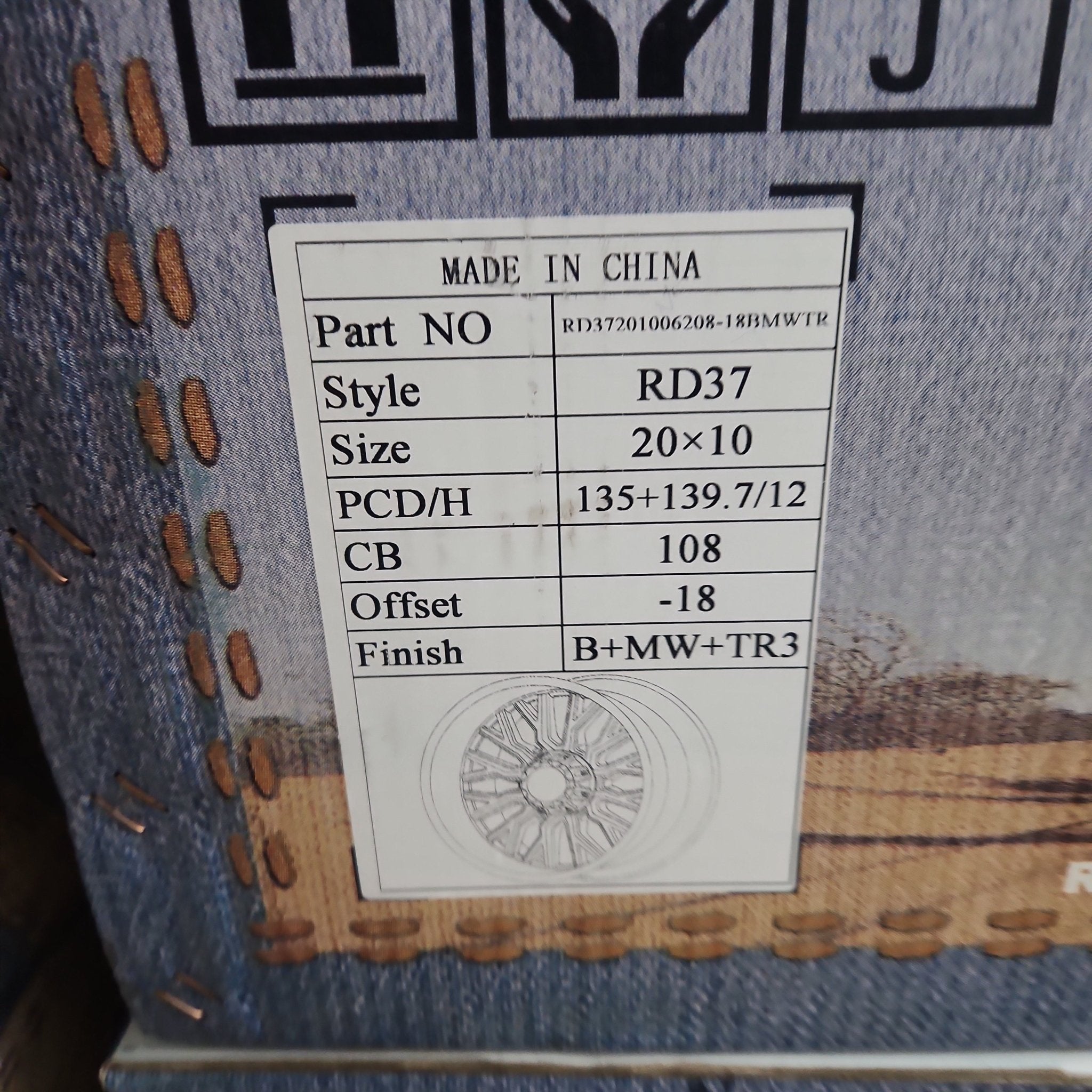 RD37 M 20X10 6X135 6X139.7 B+MW+TR3 - Gun Hill Tire House (WTW - WHOLESALE TIRES & WHEELS)