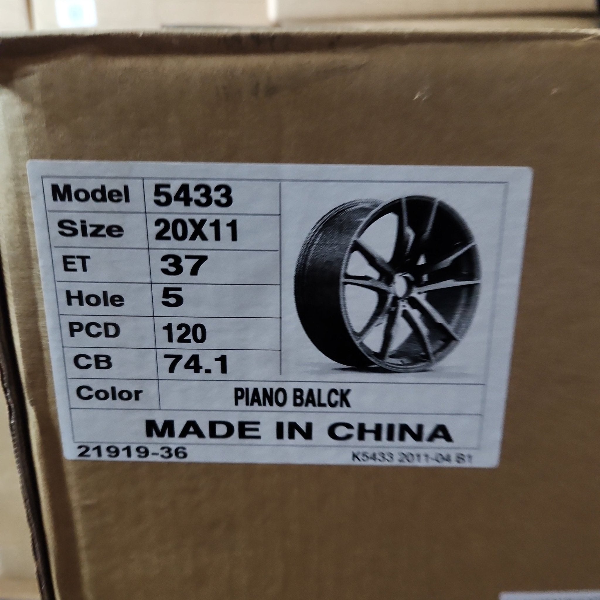 OE - 5433 20x11 5x120 GLOSS BLACK - Gun Hill Tire House (WTW - WHOLESALE TIRES & WHEELS)