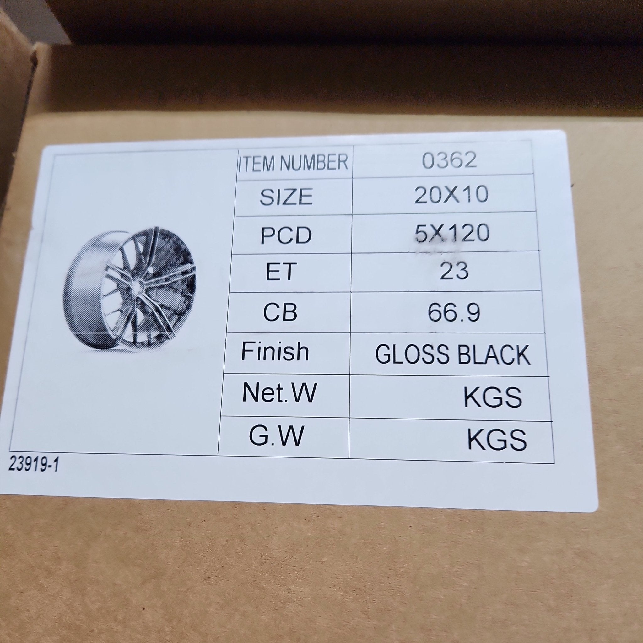 OE - 0362 CAMARO ZL1 STYLE 20x10 5x120 GLOSS BLACK - Gun Hill Tire House (WTW - WHOLESALE TIRES & WHEELS)