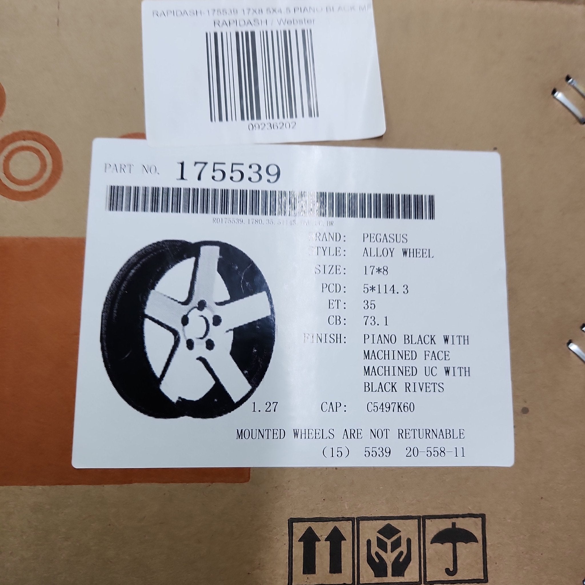 RAPIDASH - 175539 17X8 5X4.5 PIANO BLACK MF - Gun Hill Tire House (WTW - WHOLESALE TIRES & WHEELS)