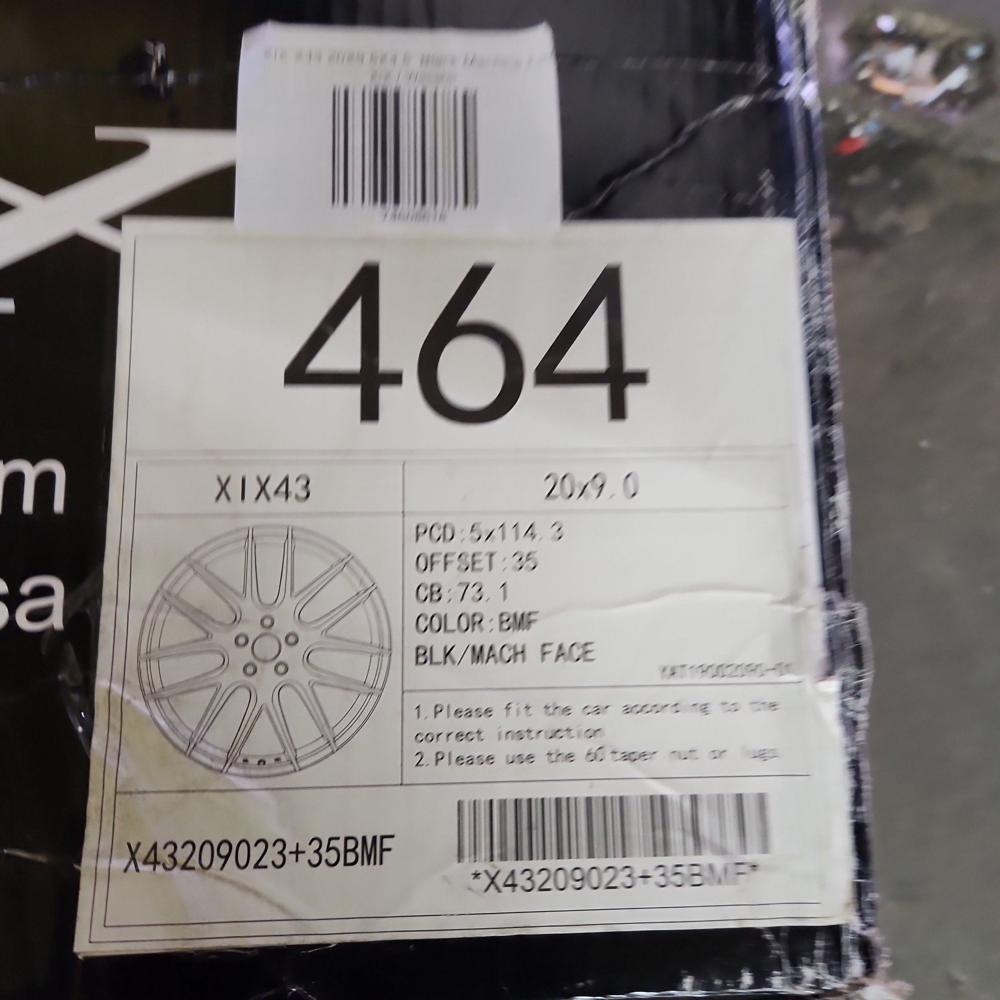 XIX X43 20X9 5X4.5 Black Machine Face - Gun Hill Tire House (WTW - WHOLESALE TIRES & WHEELS)