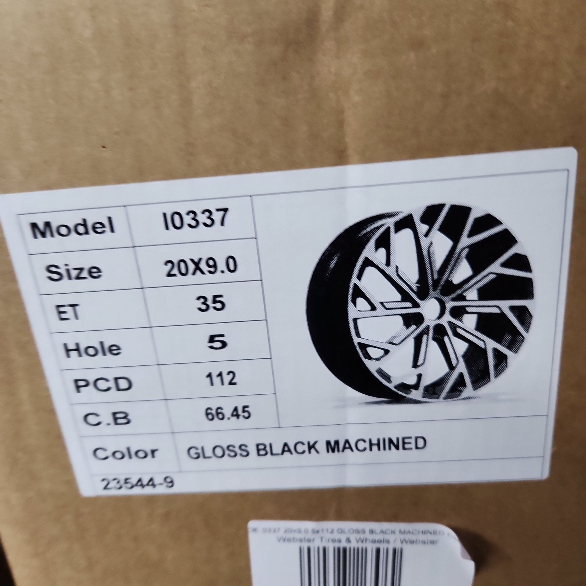 OE 0337 20x9.0 5x112 GLOSS BLACK MACHINED FACE - Gun Hill Tire House (WTW - WHOLESALE TIRES & WHEELS)