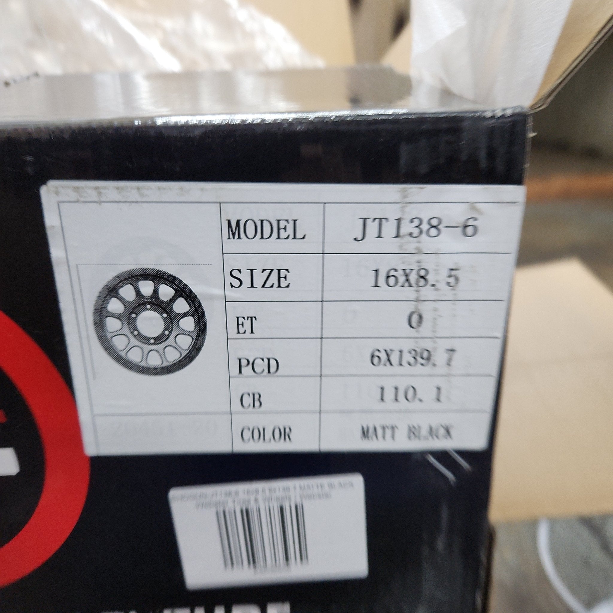 SHOGUN - JT138 - 6 16x8.5 6x139.7 MATTE BLACK - Gun Hill Tire House (WTW - WHOLESALE TIRES & WHEELS)