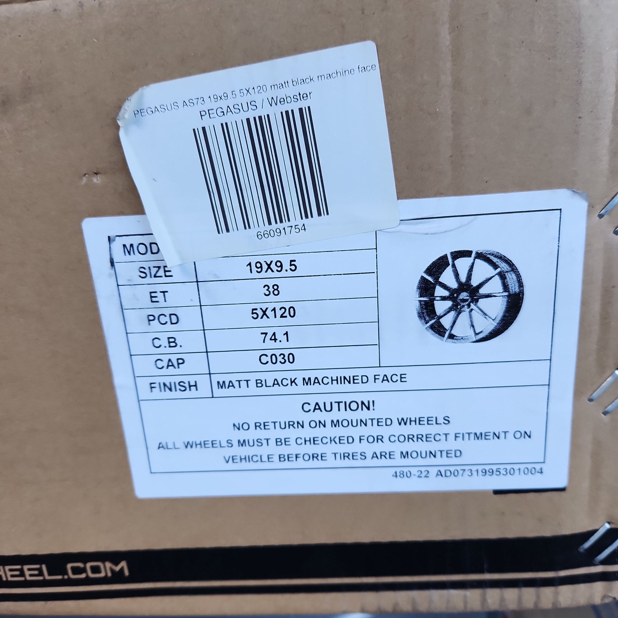 PEGASUS AS73 19x9.5 5X120 matt black machine face - Gun Hill Tire House (WTW - WHOLESALE TIRES & WHEELS)