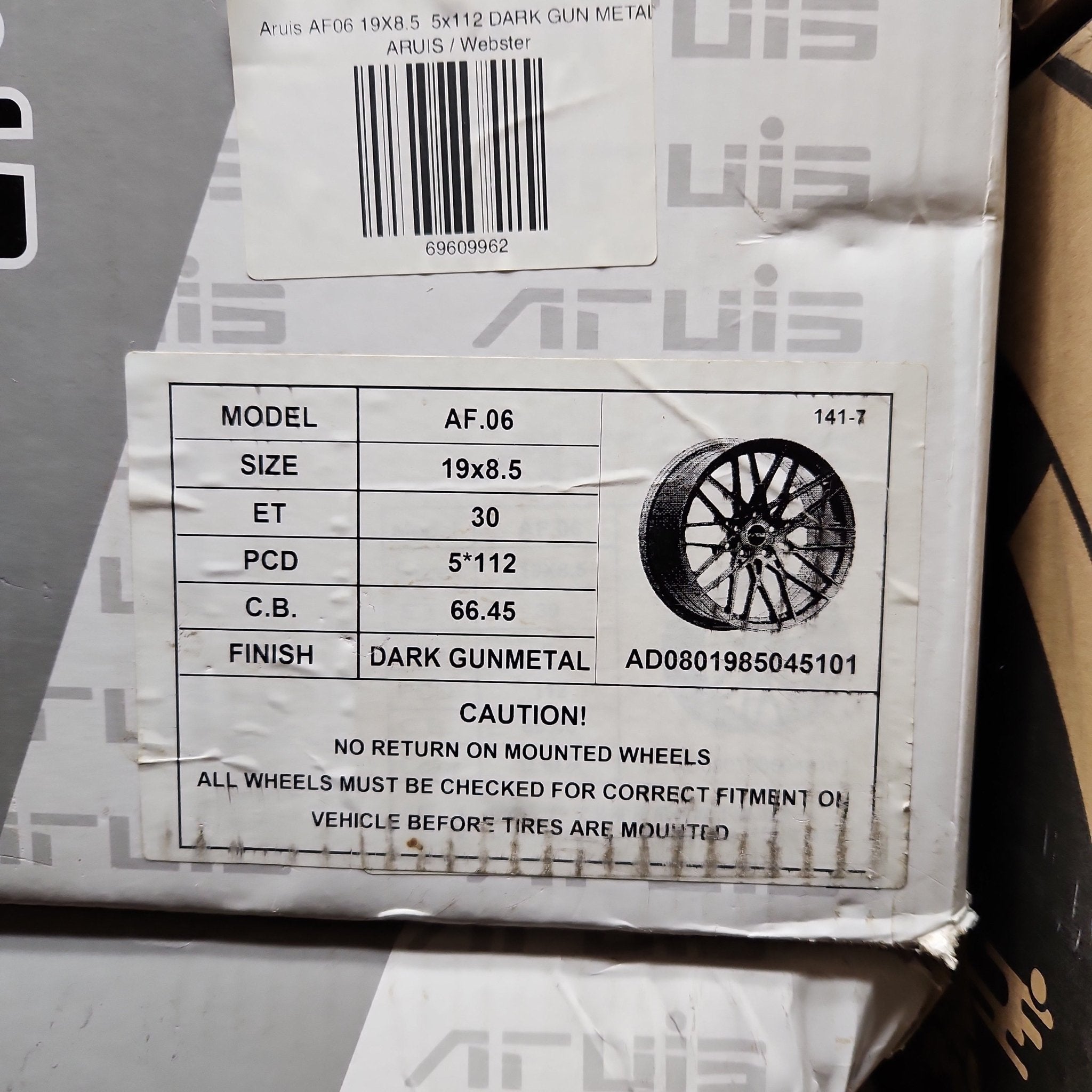 Aruis AF06 19X8.5 5x112 DARK GUN METAL - Gun Hill Tire House (WTW - WHOLESALE TIRES & WHEELS)