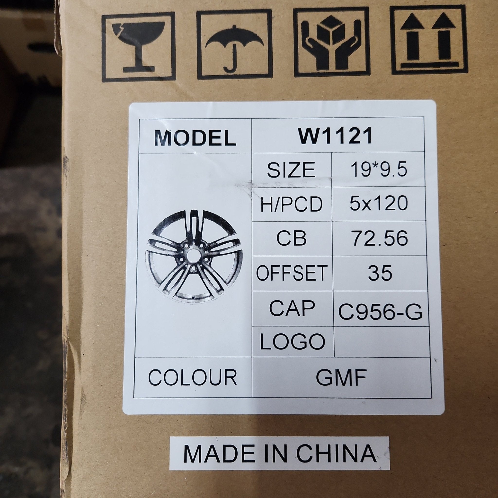 W1121 19x9.5 5x120 GUNMETAL MACHINED FACE - Gun Hill Tire House (WTW - WHOLESALE TIRES & WHEELS)