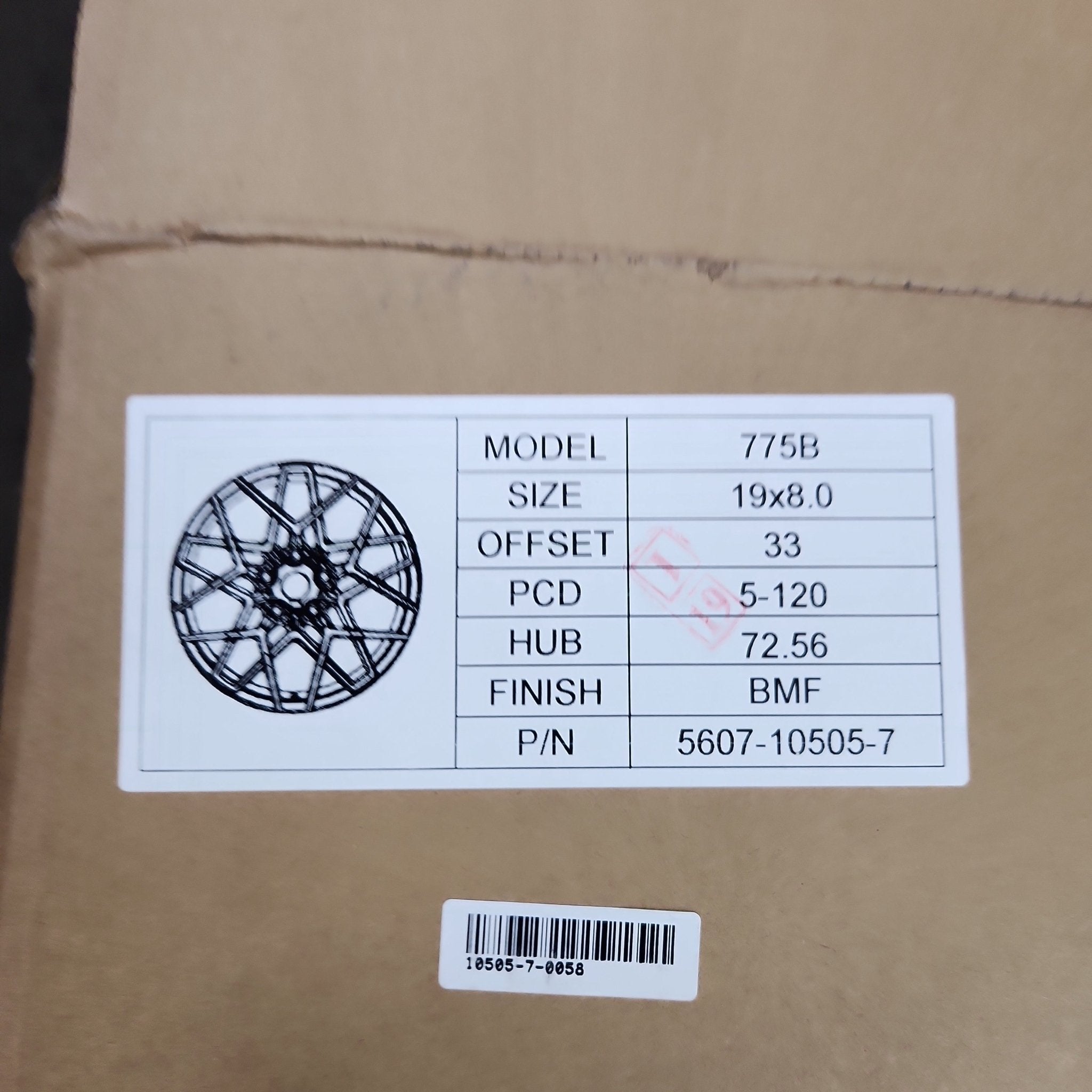 775 WHEELS 19X8 5x120 GLOSS BLACK MACHINE FACE - Gun Hill Tire House (WTW - WHOLESALE TIRES & WHEELS)