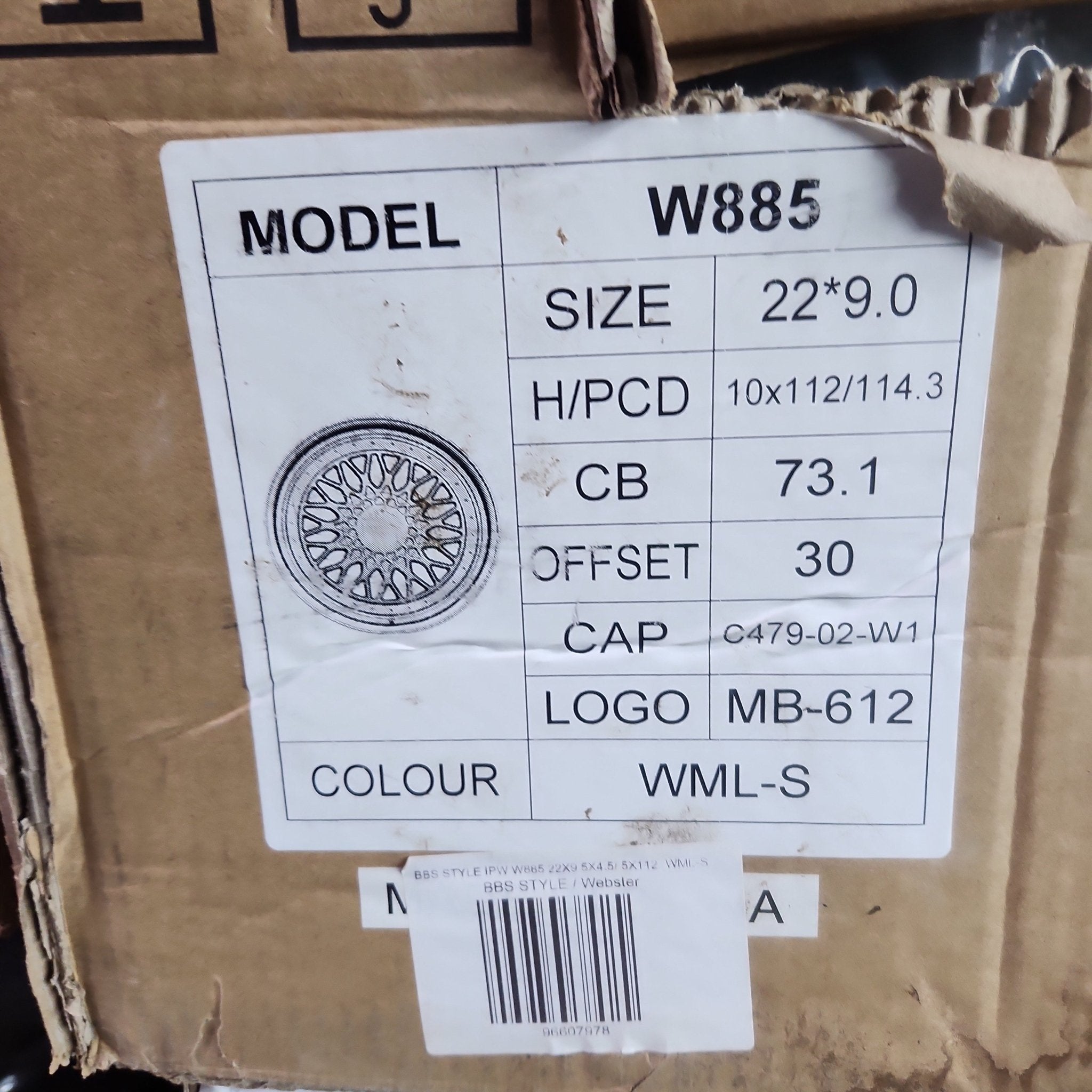 W885 WHEELS 22X9 5X4.5 5X112 WML - S - Gun Hill Tire House (WTW - WHOLESALE TIRES & WHEELS)