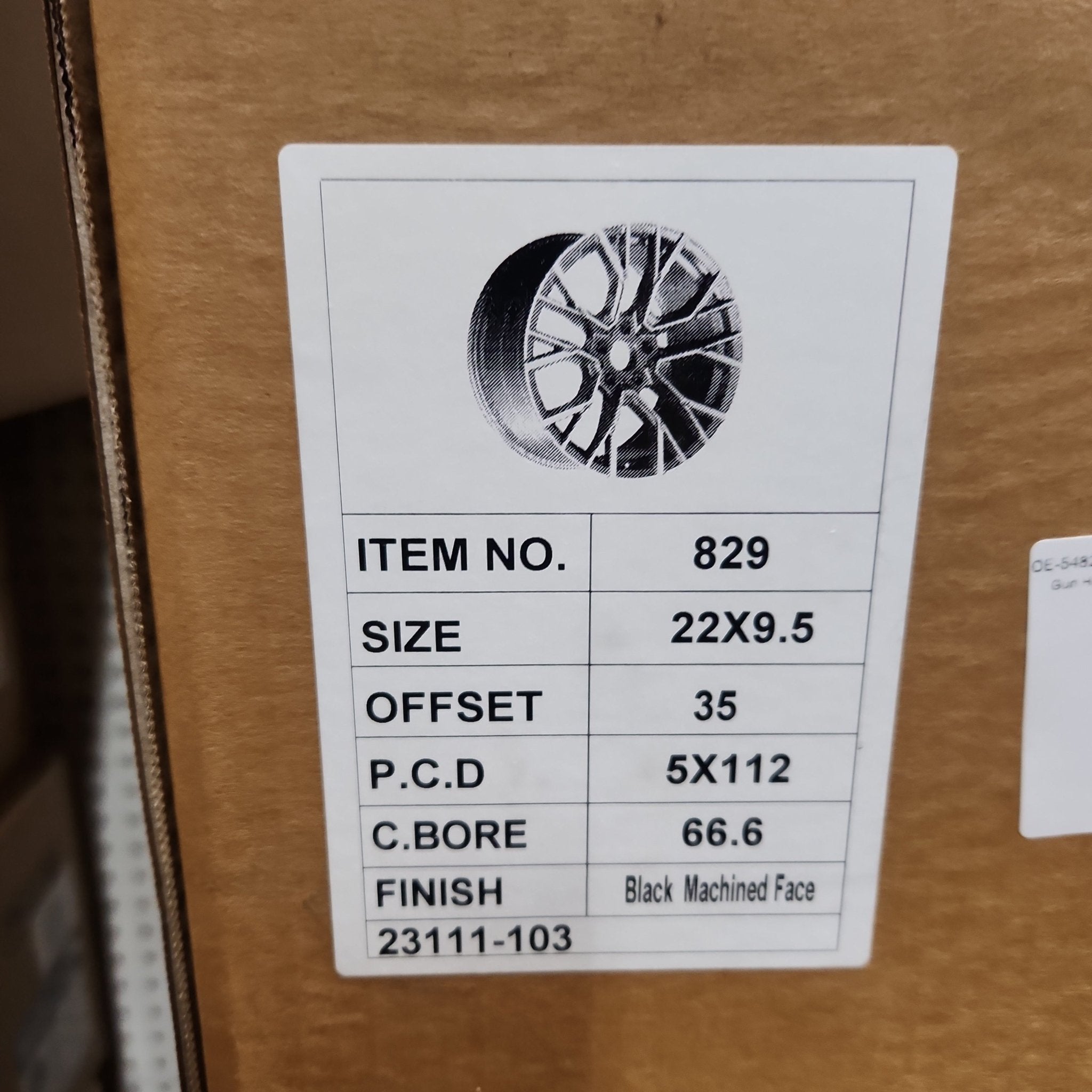 OE - 5482 809M STYLE 22X9.5 5X112 PIANO BLACK MACHINED - Gun Hill Tire House (WTW - WHOLESALE TIRES & WHEELS)