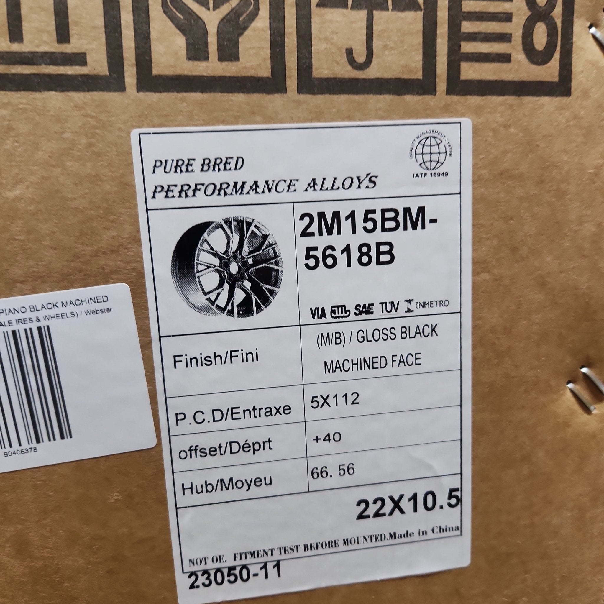 OE - 5482 809M STYLE 22X10.5 5X112 PIANO BLACK MACHINED - Gun Hill Tire House (WTW - WHOLESALE TIRES & WHEELS)