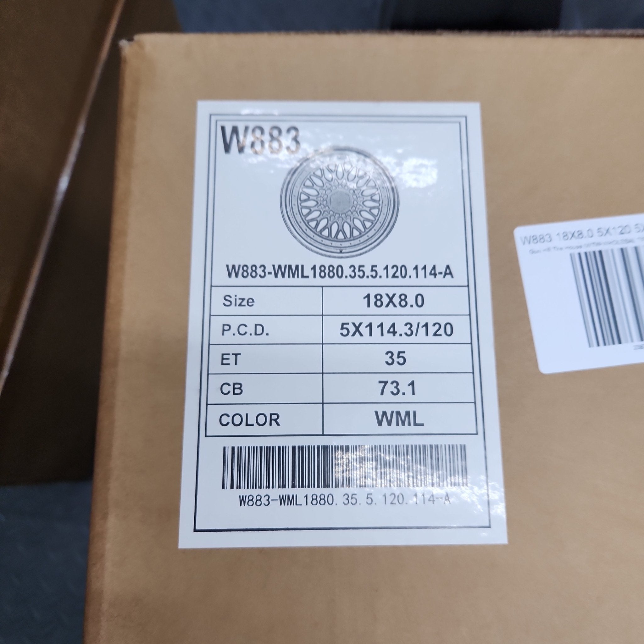 W883 18x8.0 5x120 / 5x114.3 WHITE MACHINE LIP - Gun Hill Tire House (WTW - WHOLESALE TIRES & WHEELS)