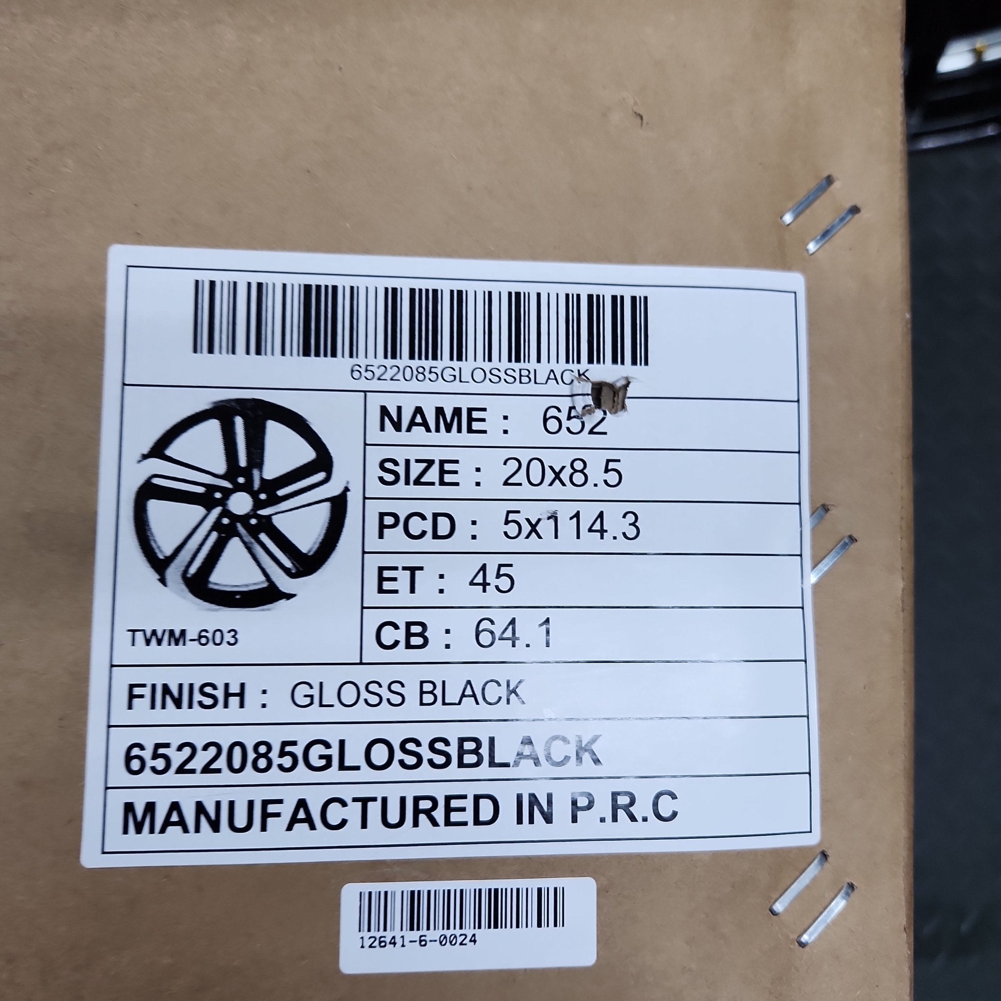 GWG 652 W315 20X8.5 5X114.3 GLOSS BLACK - Gun Hill Tire House (WTW - WHOLESALE TIRES & WHEELS)