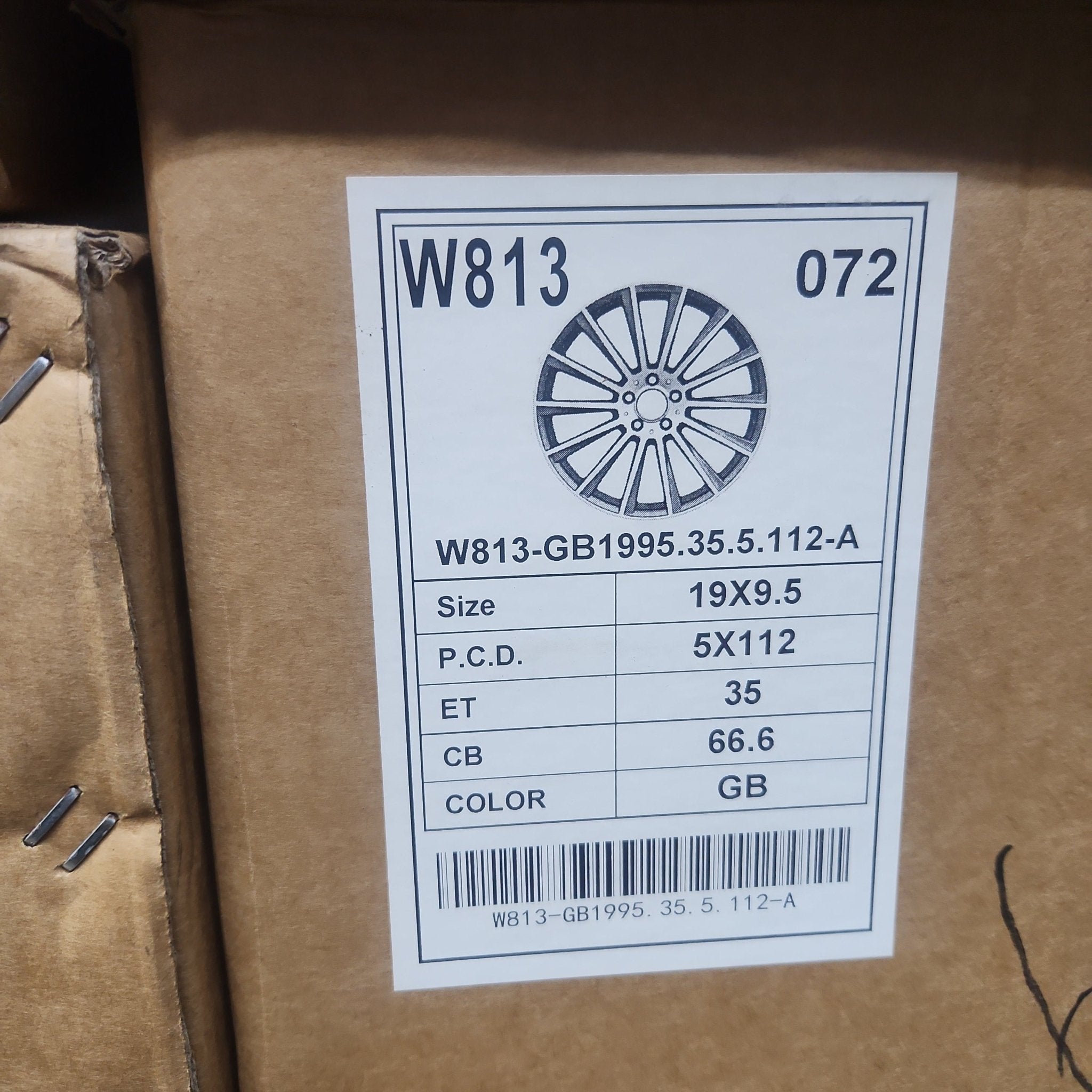 W813 19X9.5 5X112 GLOSS BLACK - Gun Hill Tire House (WTW - WHOLESALE TIRES & WHEELS)