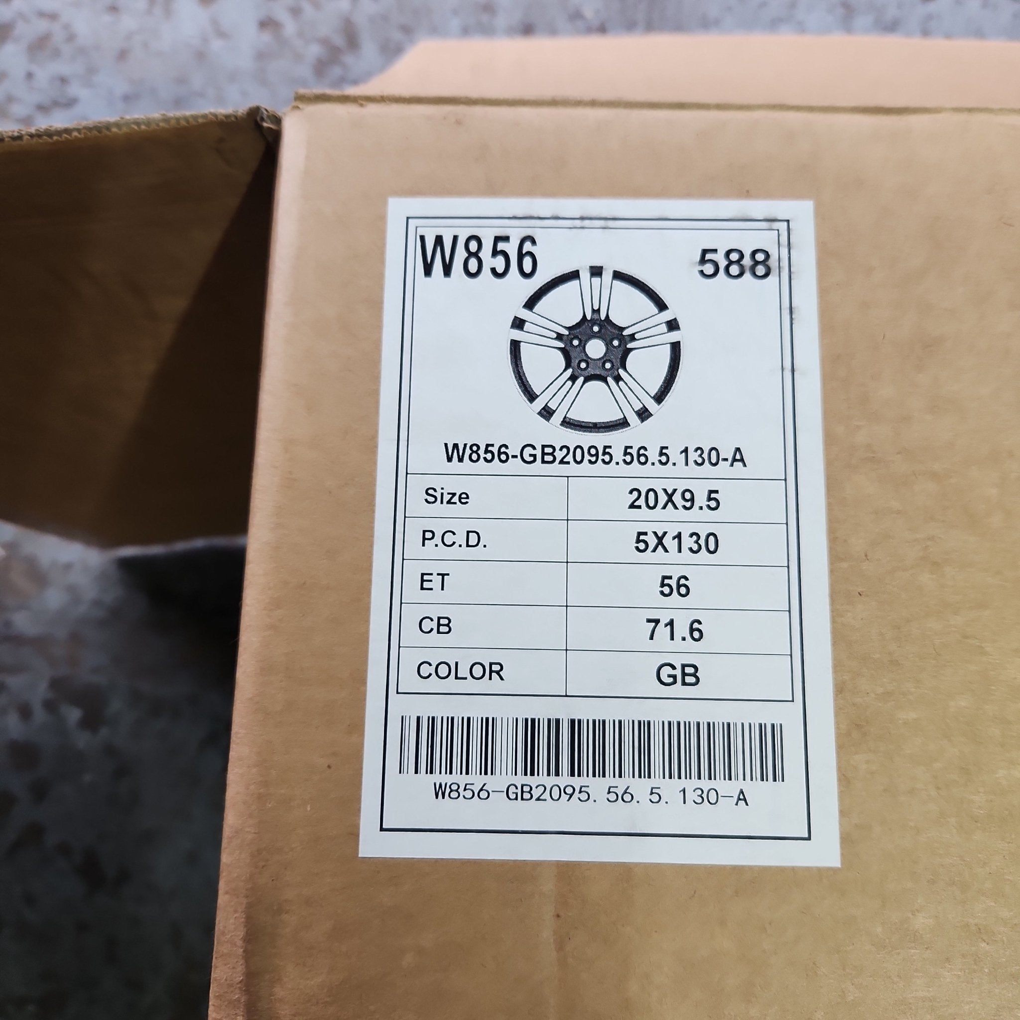 W856 249 20x9.5 5x130 GLOSS BLACK - Gun Hill Tire House (WTW - WHOLESALE TIRES & WHEELS)