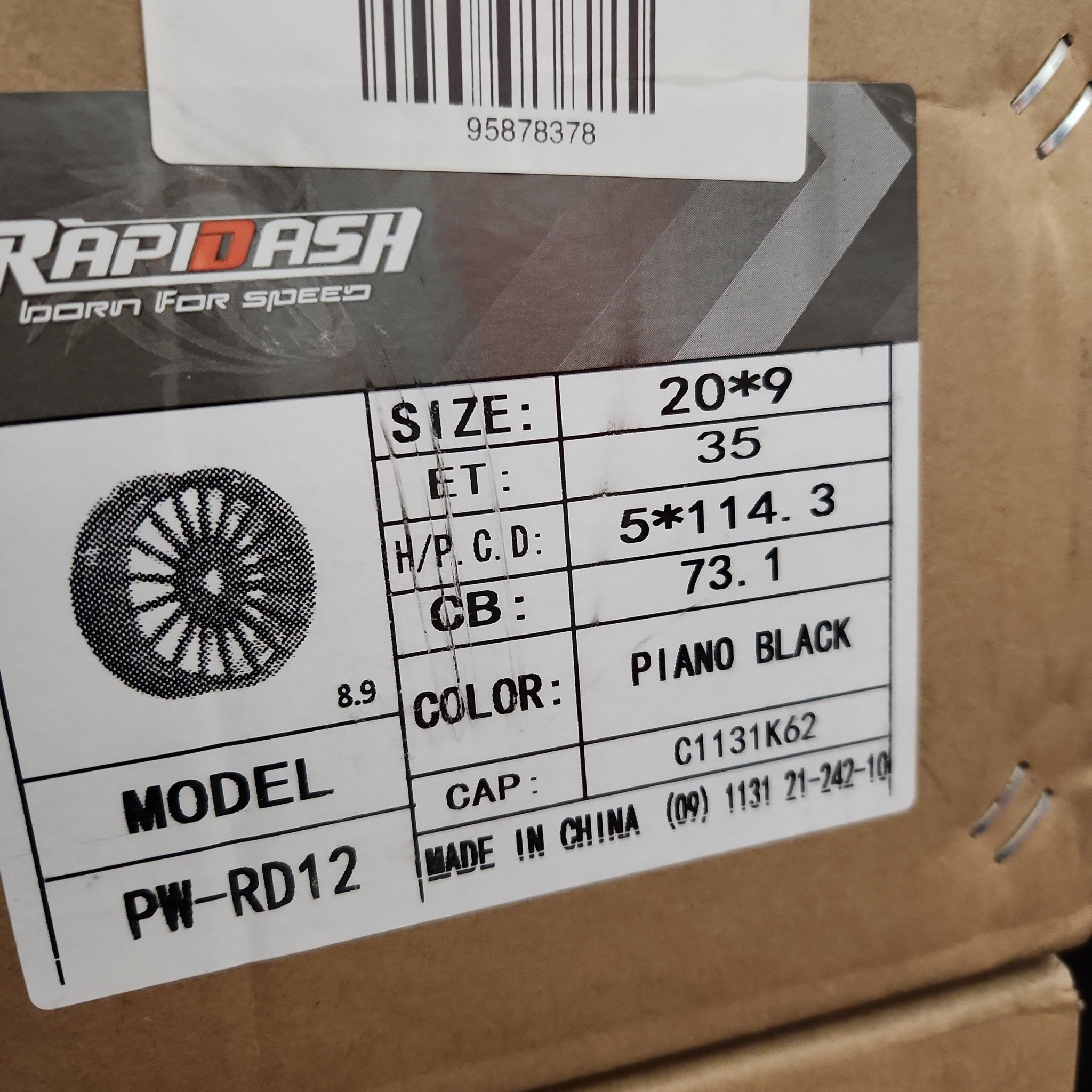 PW - RAPIDASH - RD12 WHEELS 20x9 5X4.5 PIANO BLACK - Gun Hill Tire House (WTW - WHOLESALE TIRES & WHEELS)