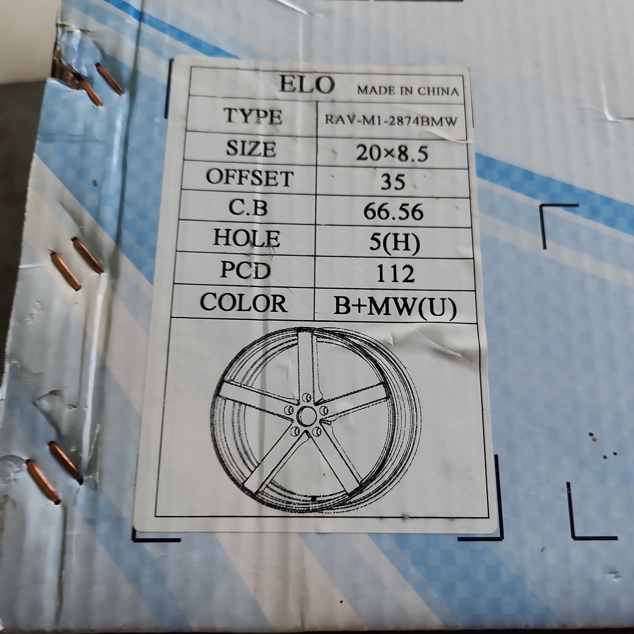 ELO RAV 287 20X8.5 5X112 BLACK MW/U - Gun Hill Tire House (WTW - WHOLESALE TIRES & WHEELS)