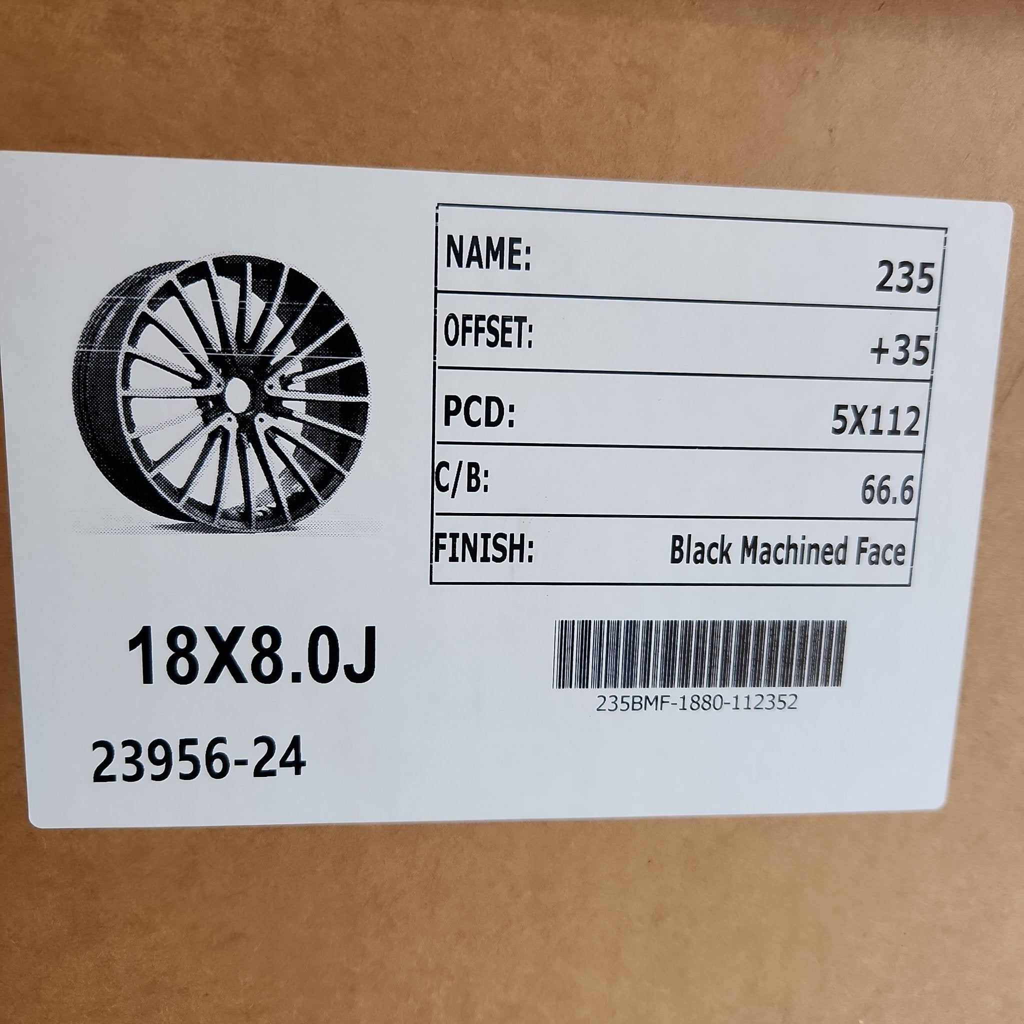 OE - 0235 18x8.0 5x112 GLOSS BLACK MACHINED FACE - Gun Hill Tire House (WTW - WHOLESALE TIRES & WHEELS)