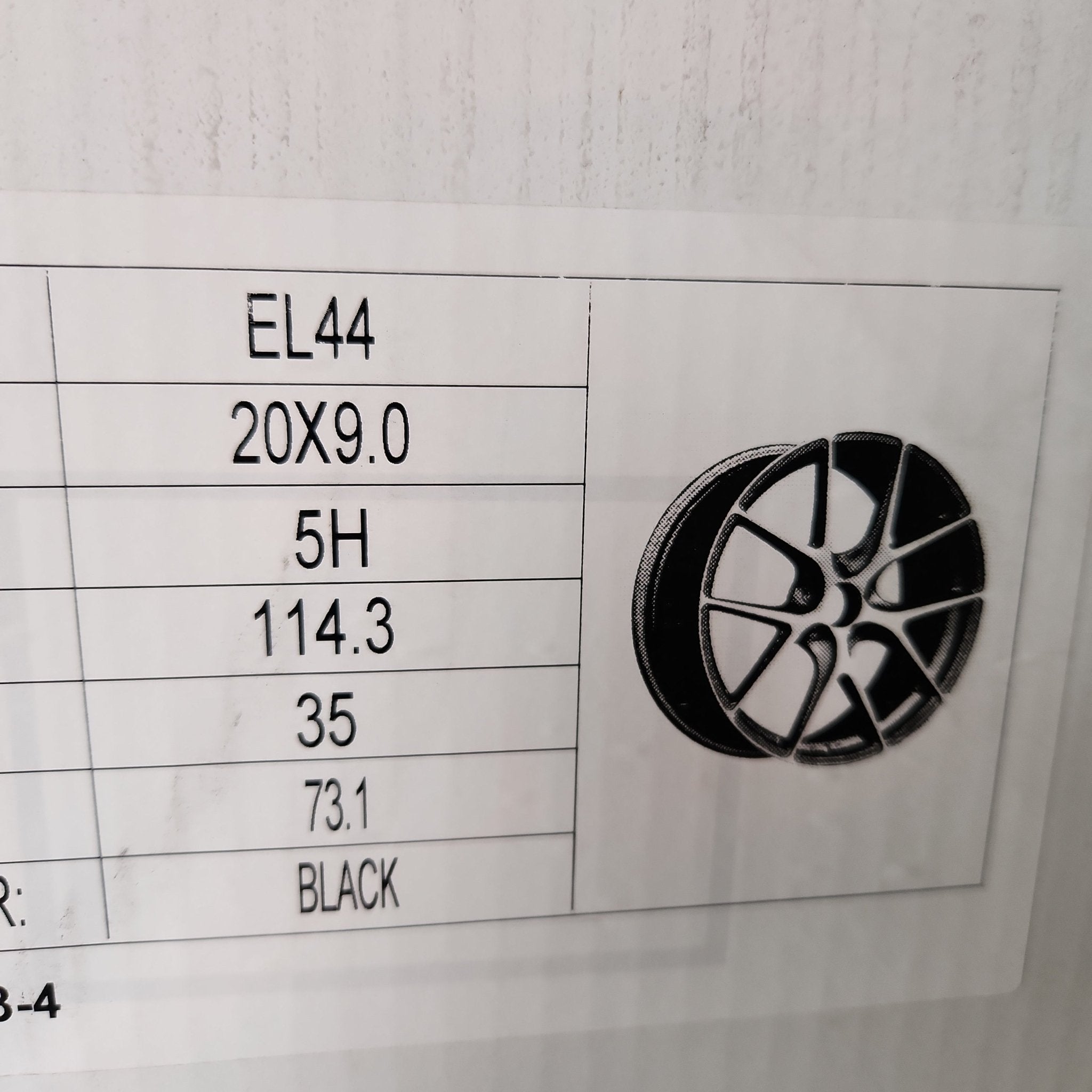 ELEMENT EL - 44 20x9.0 5x114.3 GLOSS BLACK - Gun Hill Tire House (WTW - WHOLESALE TIRES & WHEELS)