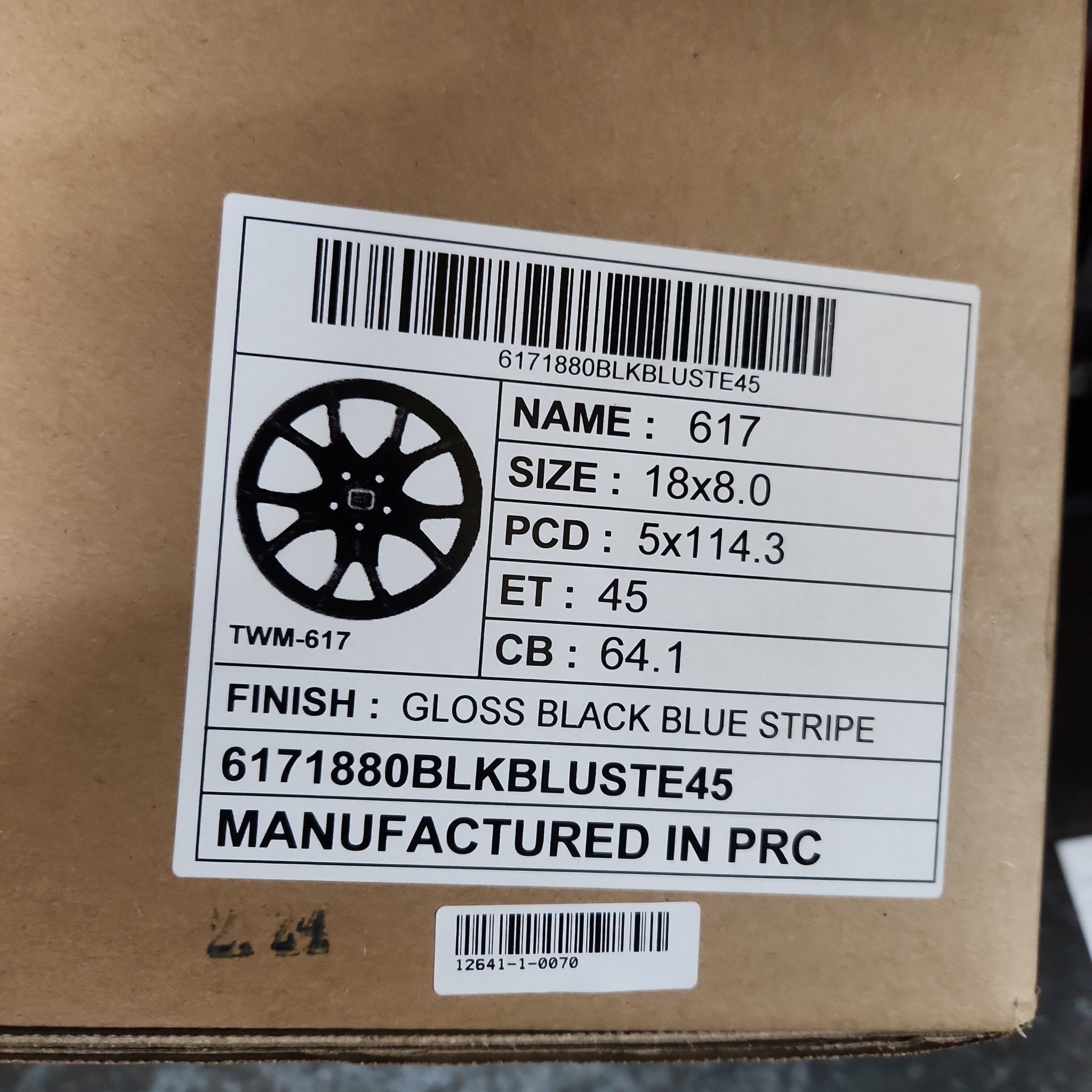 GWG 617 18x8.0 5x114.3 GLOSS BLACK BLUE STRIPE - Gun Hill Tire House (WTW - WHOLESALE TIRES & WHEELS)