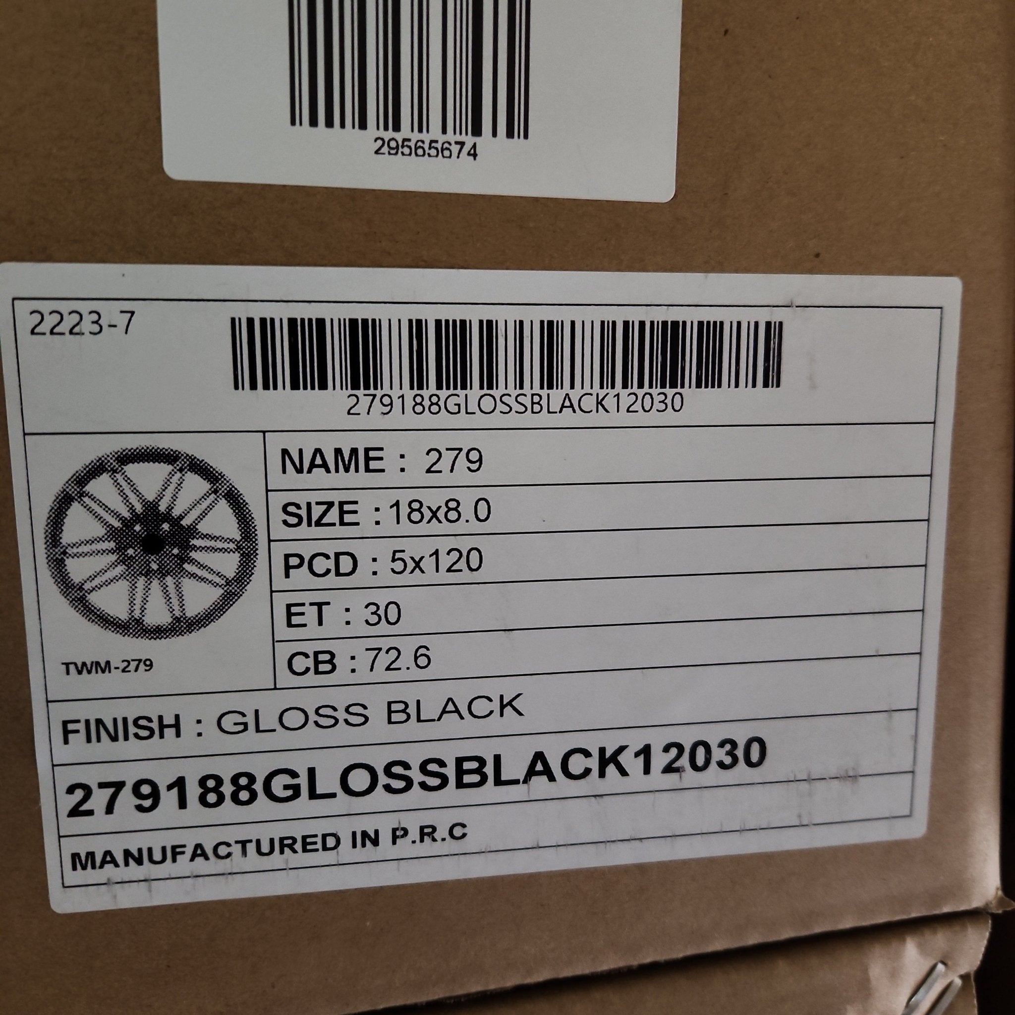 GWG 279 18x8 5x120 GLOSS BLACK - Gun Hill Tire House (WTW - WHOLESALE TIRES & WHEELS)