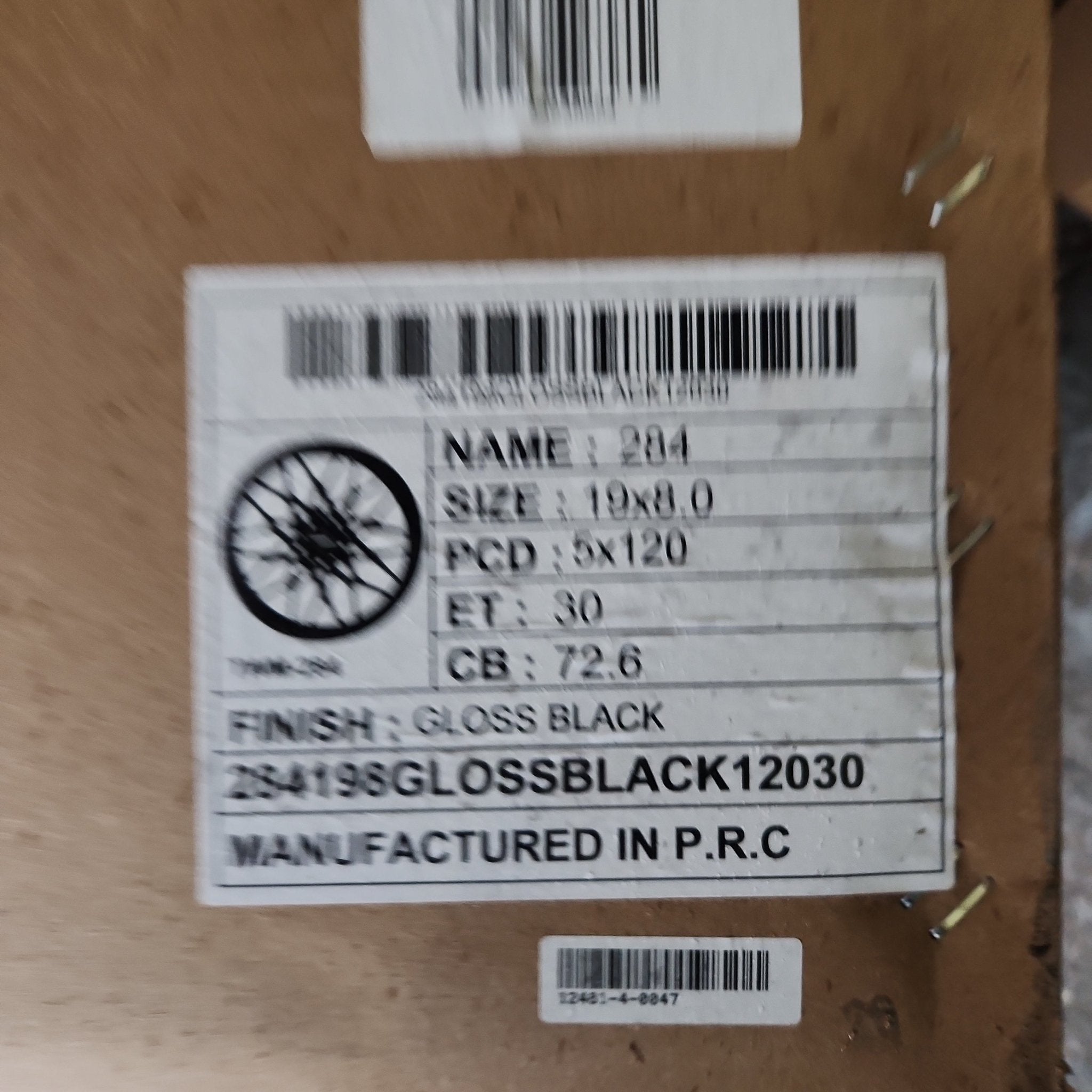 GWG 284 19x8.0 5x120 GLOSS BLACK - Gun Hill Tire House (WTW - WHOLESALE TIRES & WHEELS)