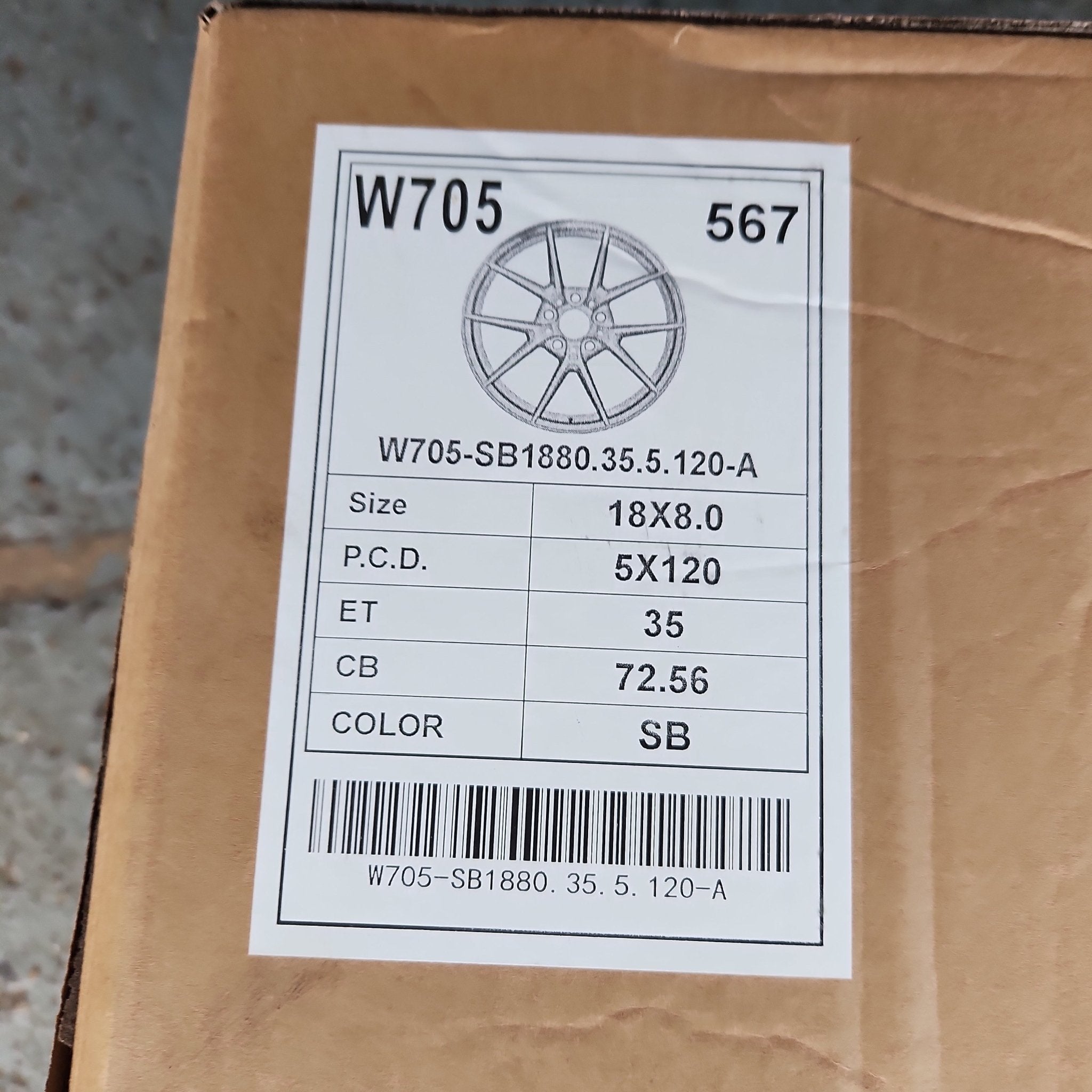 W705 18x8.0 5x120 SATIN BLACK