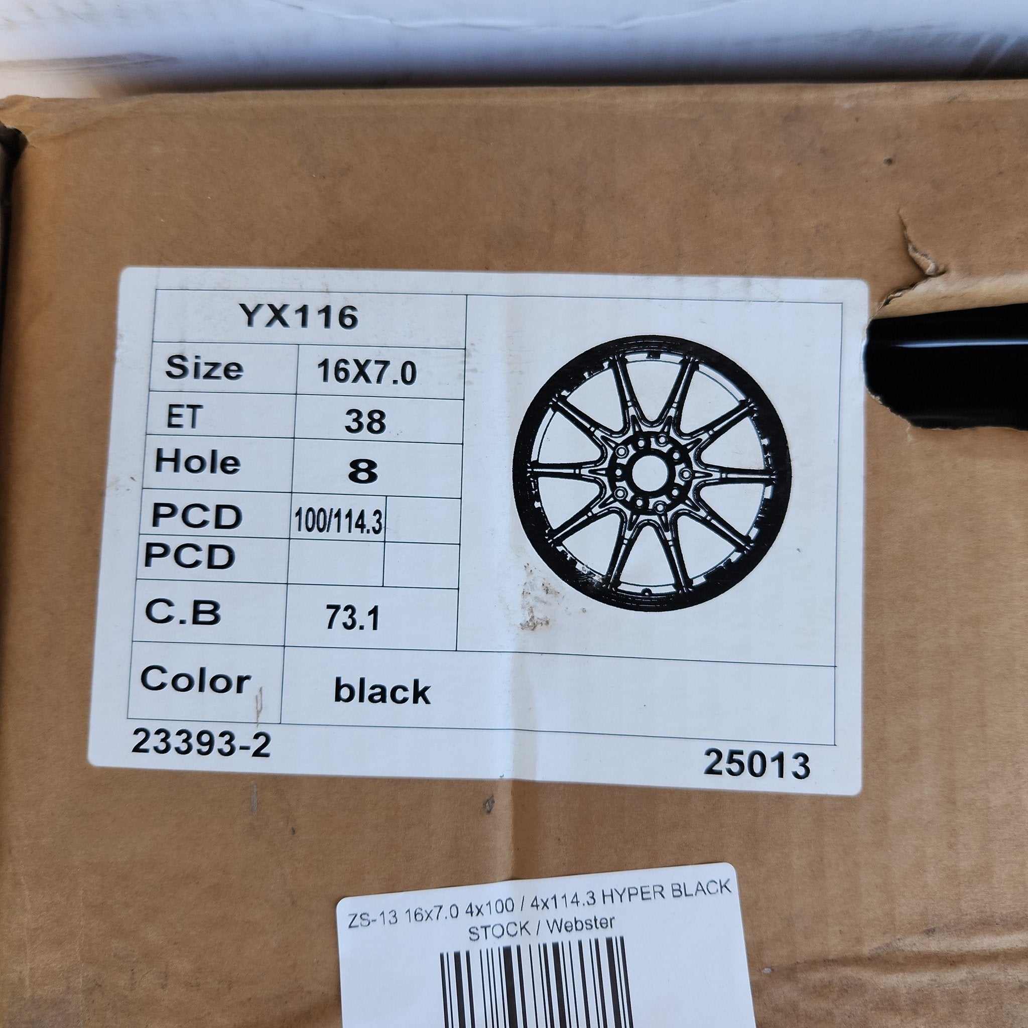 ZS - 13 16x7.0 4x100 / 4x114.3 GLOSS BLACK - Gun Hill Tire House (WTW - WHOLESALE TIRES & WHEELS)