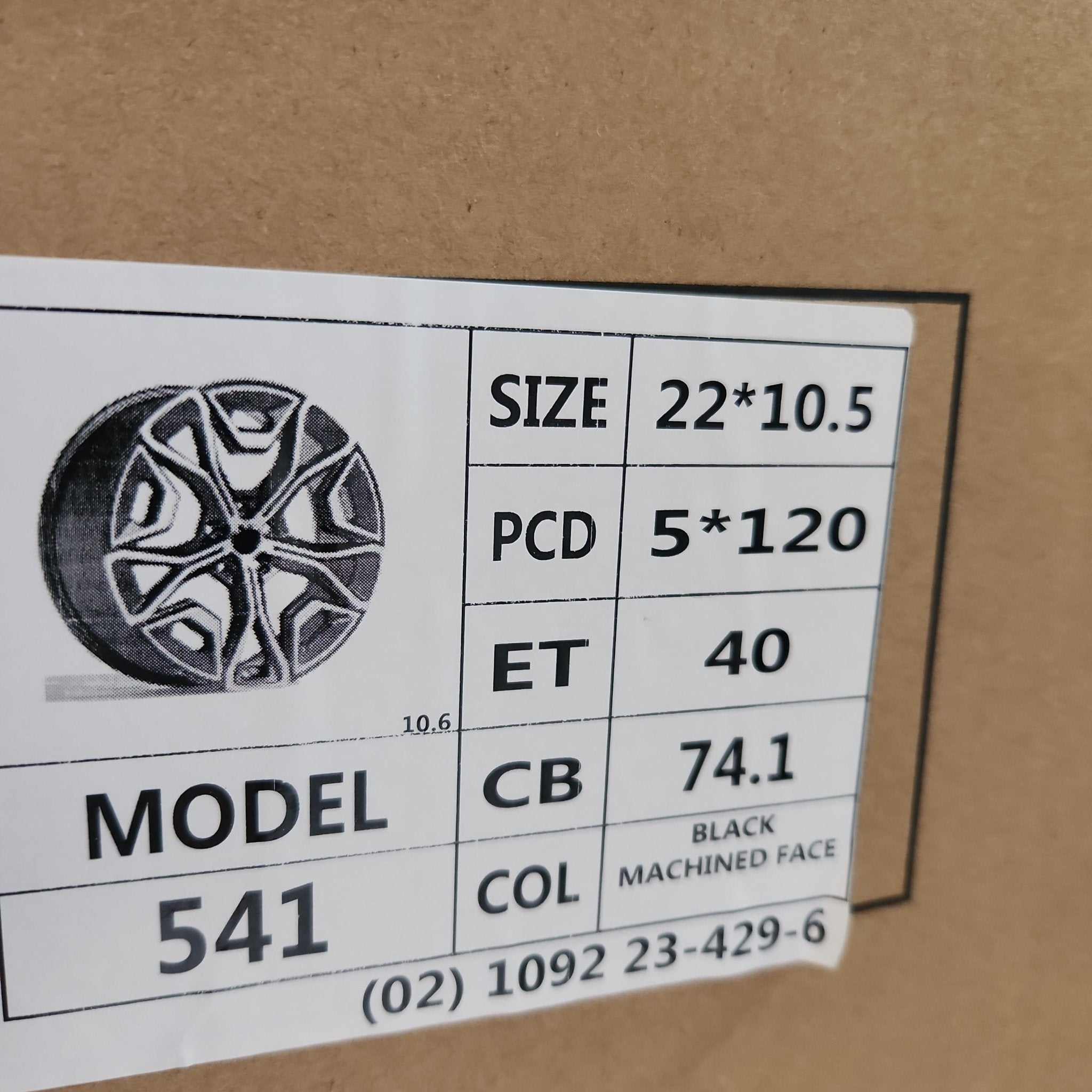 OE-541 1021M STYLE 22x10.5 5x120 GLOSS BLACK MACHINED FACE