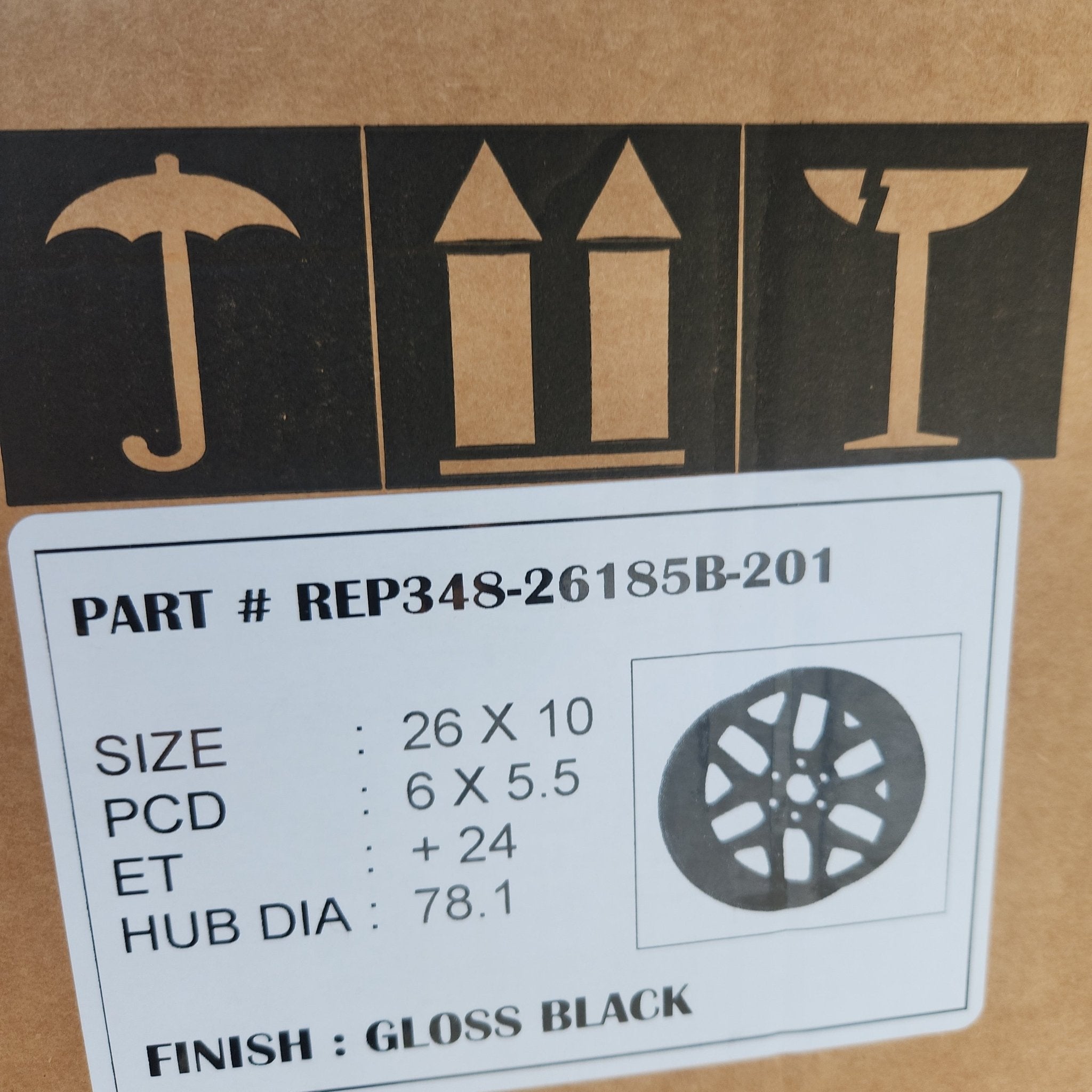 REP348 26x10 6x139.7 FULL GLOSS BLACK - Gun Hill Tire House (WTW - WHOLESALE TIRES & WHEELS)
