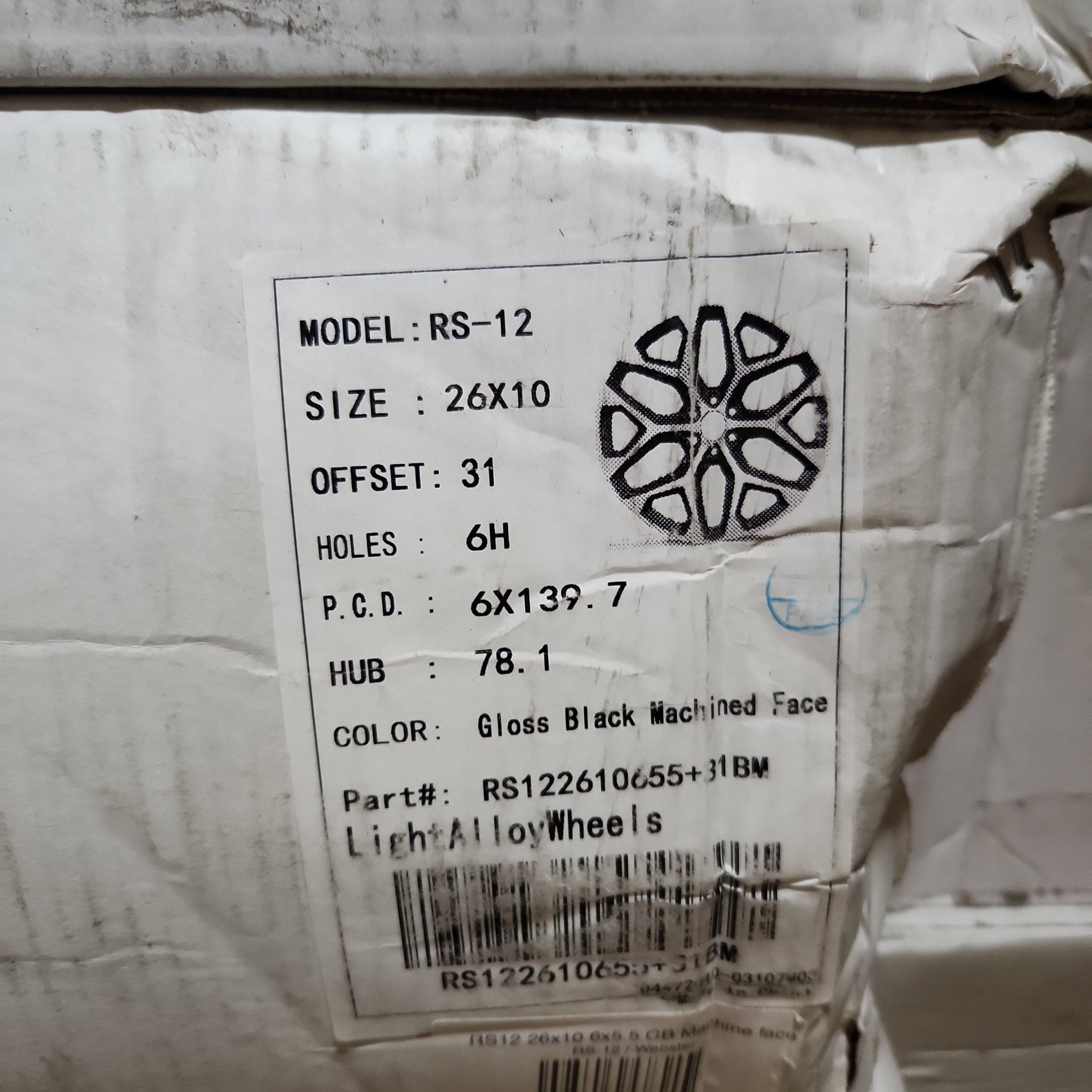 RS12 26x10 6x5.5 GB MACHINED FACE - Gun Hill Tire House (WTW - WHOLESALE TIRES & WHEELS)