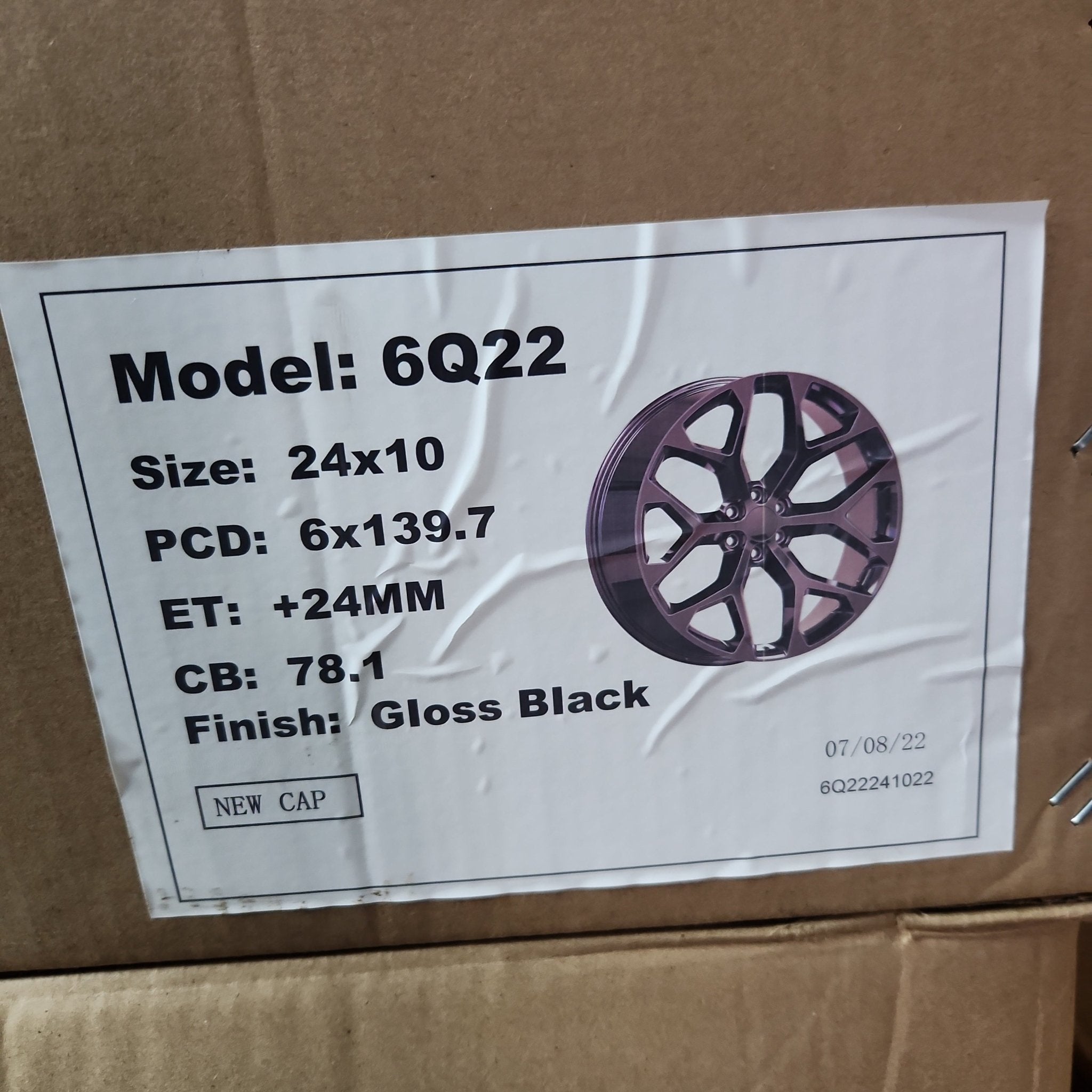 GWG 6Q22 24X10 6X135 GLOSS BLACK - Gun Hill Tire House (WTW - WHOLESALE TIRES & WHEELS)