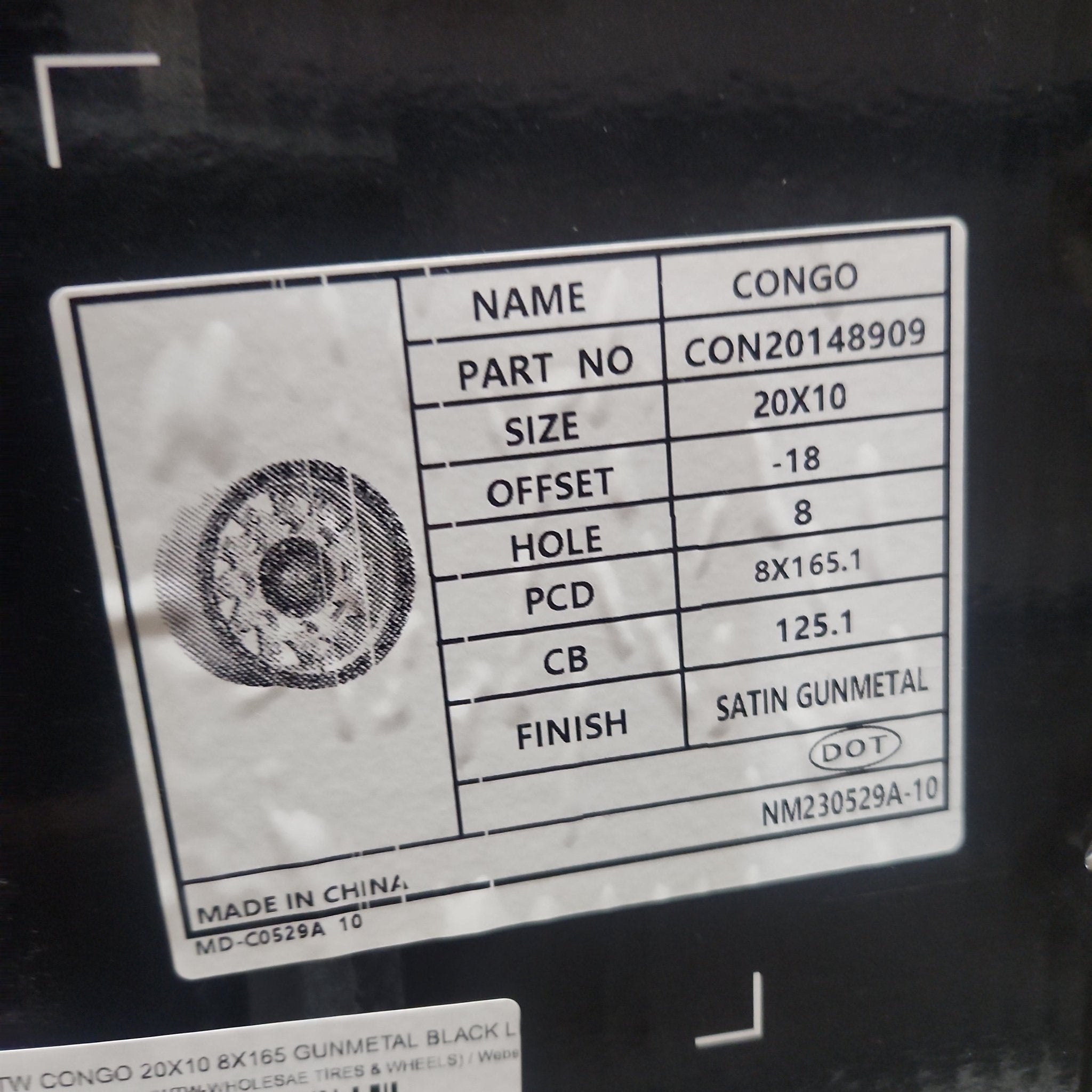 ATW CONGO 20X10 8X165 GUNMETAL BLACK LIP - Gun Hill Tire House (WTW - WHOLESALE TIRES & WHEELS)