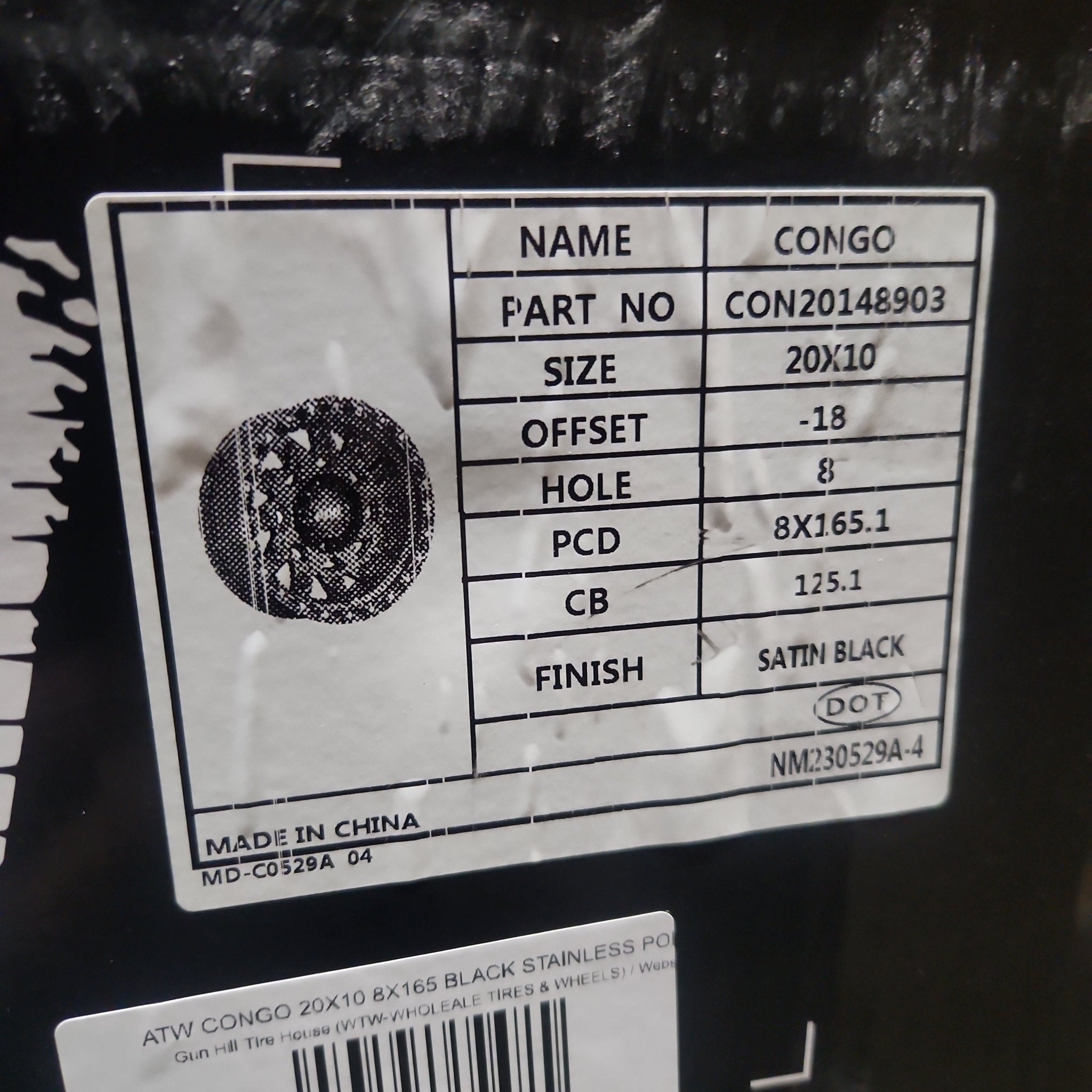 ATW CONGO 20x10 8x165 MATTE BLACK STAINLESS STEEL POINTS - Gun Hill Tire House (WTW - WHOLESALE TIRES & WHEELS)