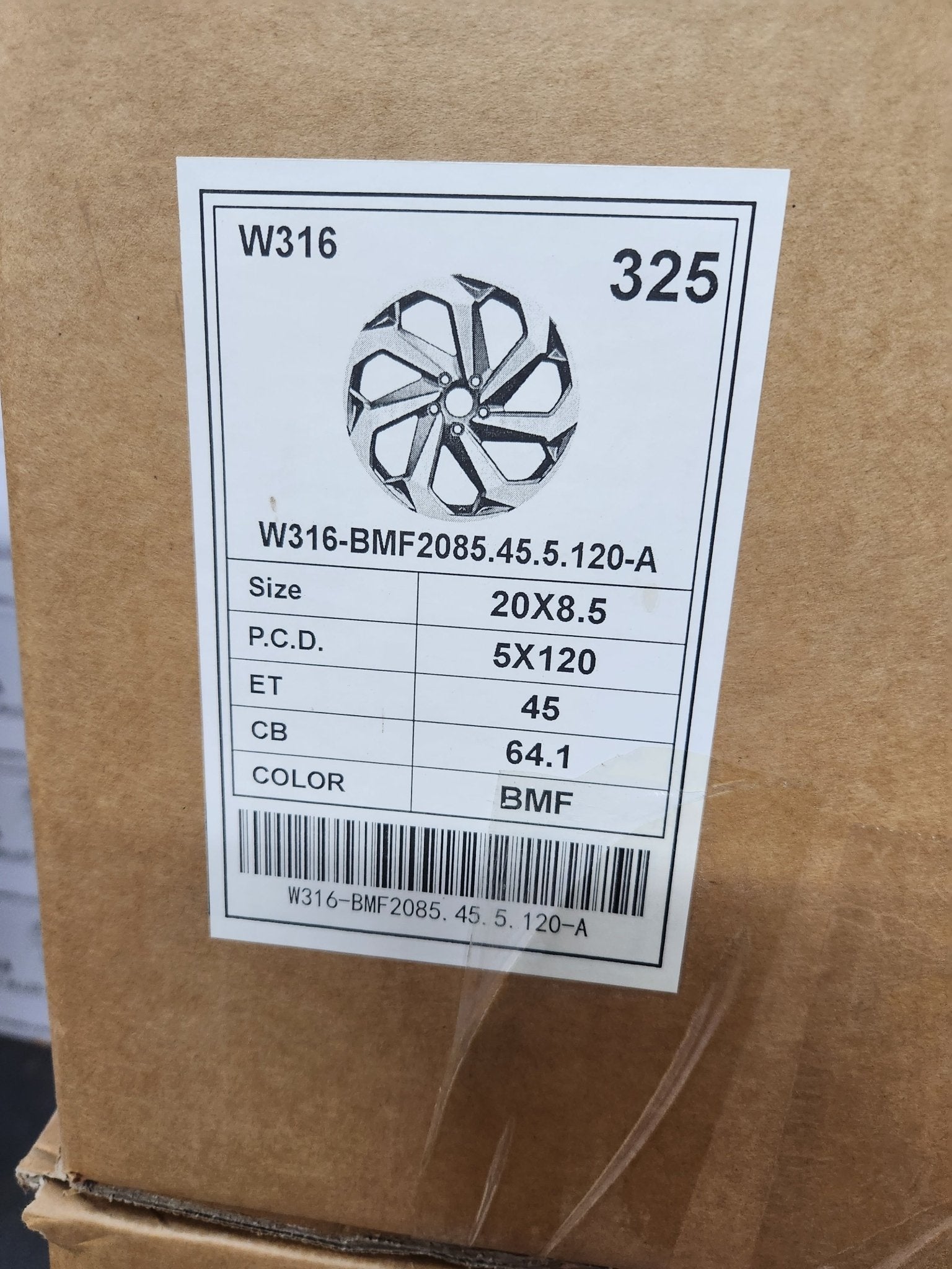 W316 20x8 5x120 BMF - Gun Hill Tire House (WTW - WHOLESALE TIRES & WHEELS)