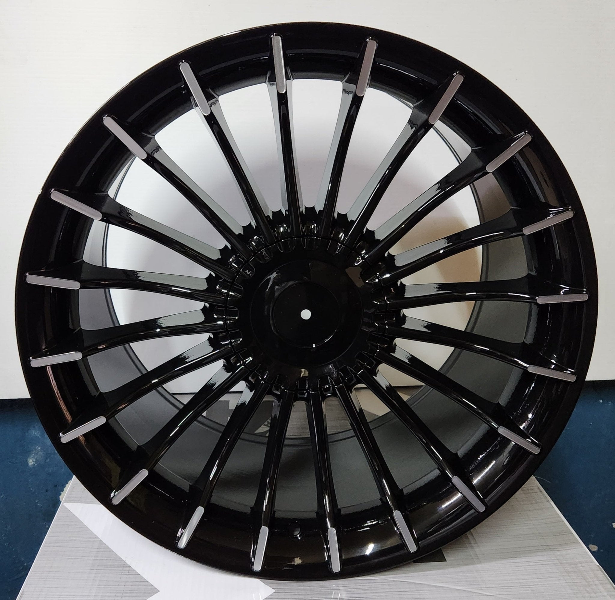 724 19X9.5 5X112 - 5X120 BLACK MACHINED FACE - Gun Hill Tire House (WTW - WHOLESALE TIRES & WHEELS)