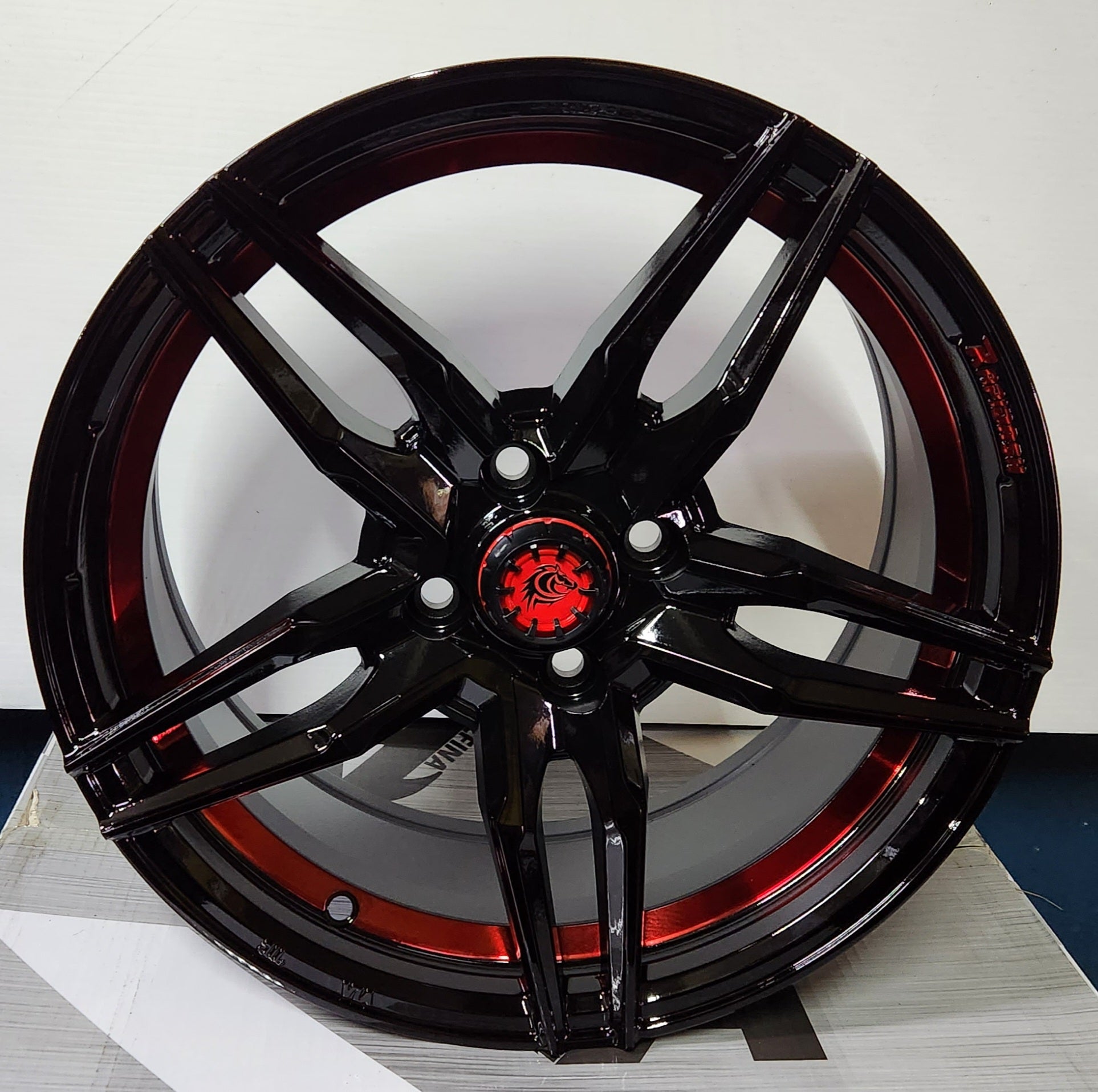 RAPIDASH RD - R1 16x7 4x100 PIANO BLACK WITH RED UNDERCUT - Gun Hill Tire House (WTW - WHOLESALE TIRES & WHEELS)