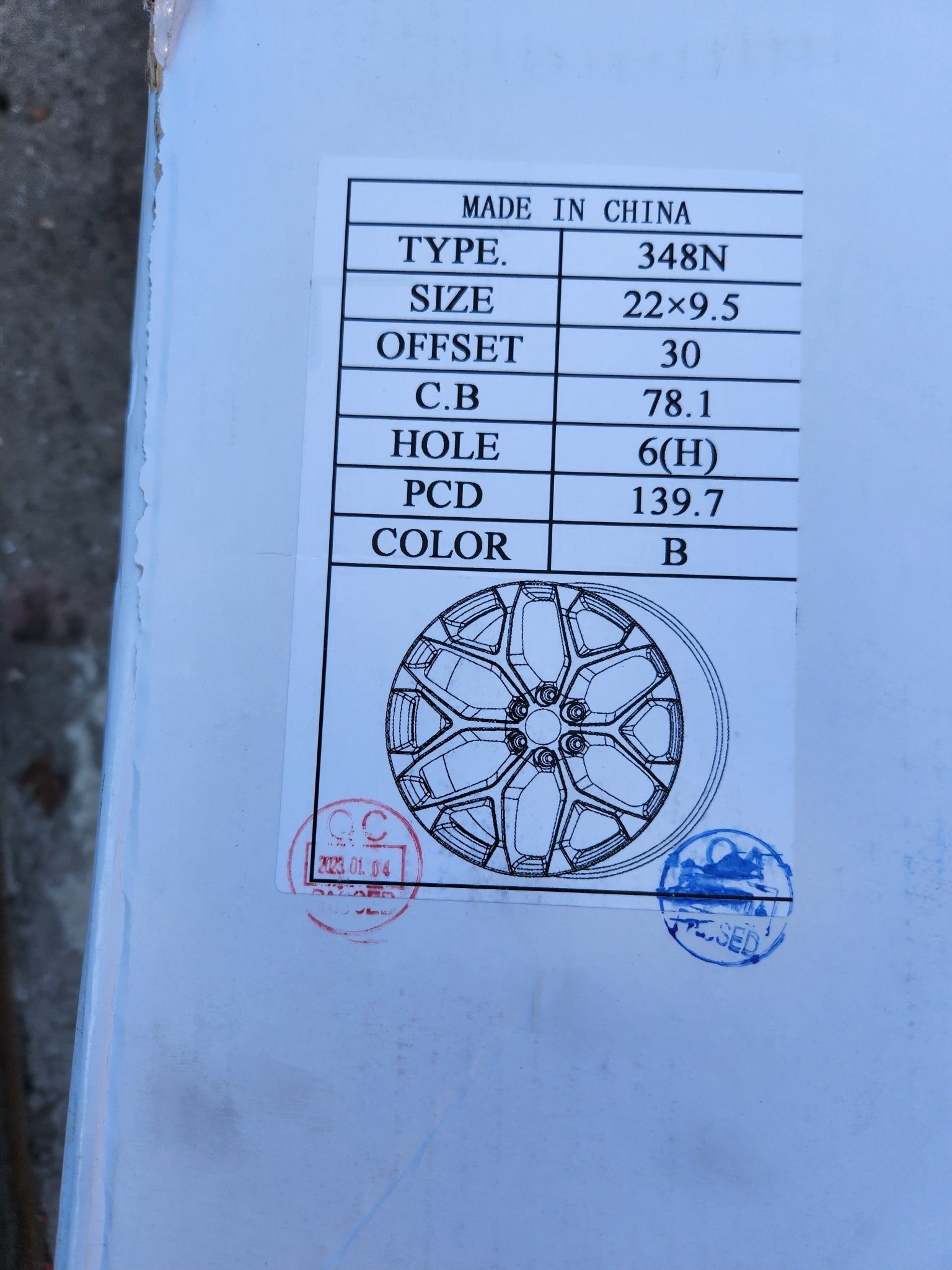 SNOW FLAKE REPLI - 348N f7359 CHEVY 22X9 6X139.7 PIANO BLACK - Gun Hill Tire House (WTW - WHOLESALE TIRES & WHEELS)