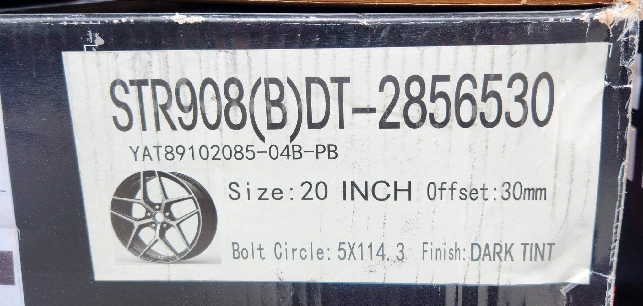 STR908 20X8.5 5X114.3 SATIN BLACK DART TINT - Gun Hill Tire House (WTW - WHOLESALE TIRES & WHEELS)