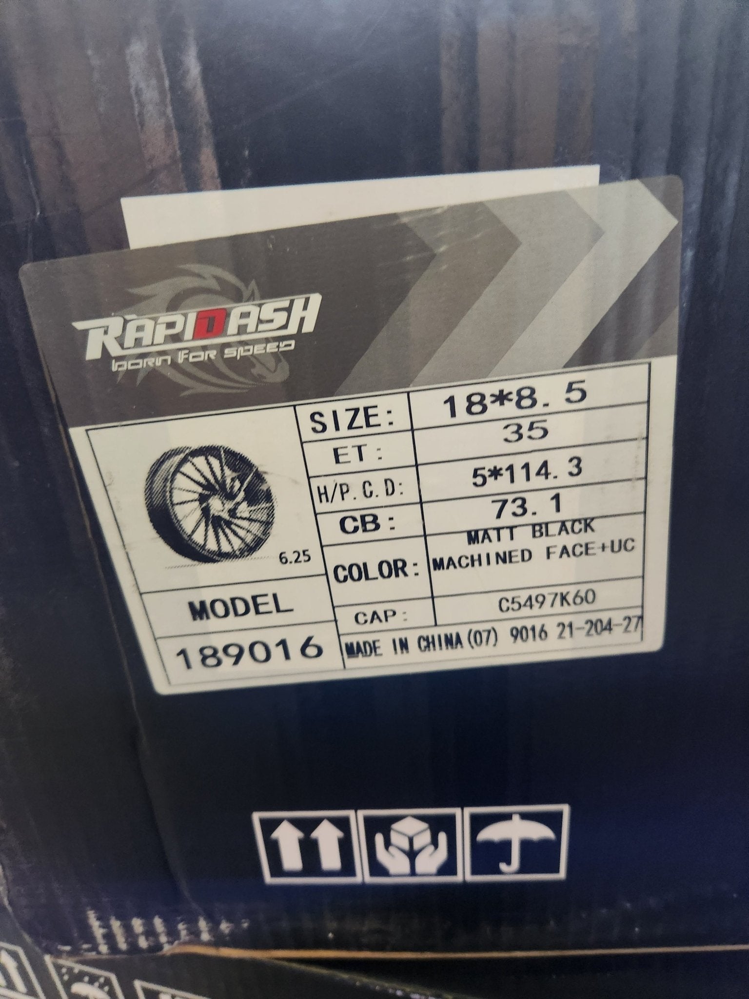 RAPIDASH 189016 18X8.5 5X4.5 MATT BLACK MACHINE FACE+UC - Gun Hill Tire House (WTW - WHOLESALE TIRES & WHEELS)