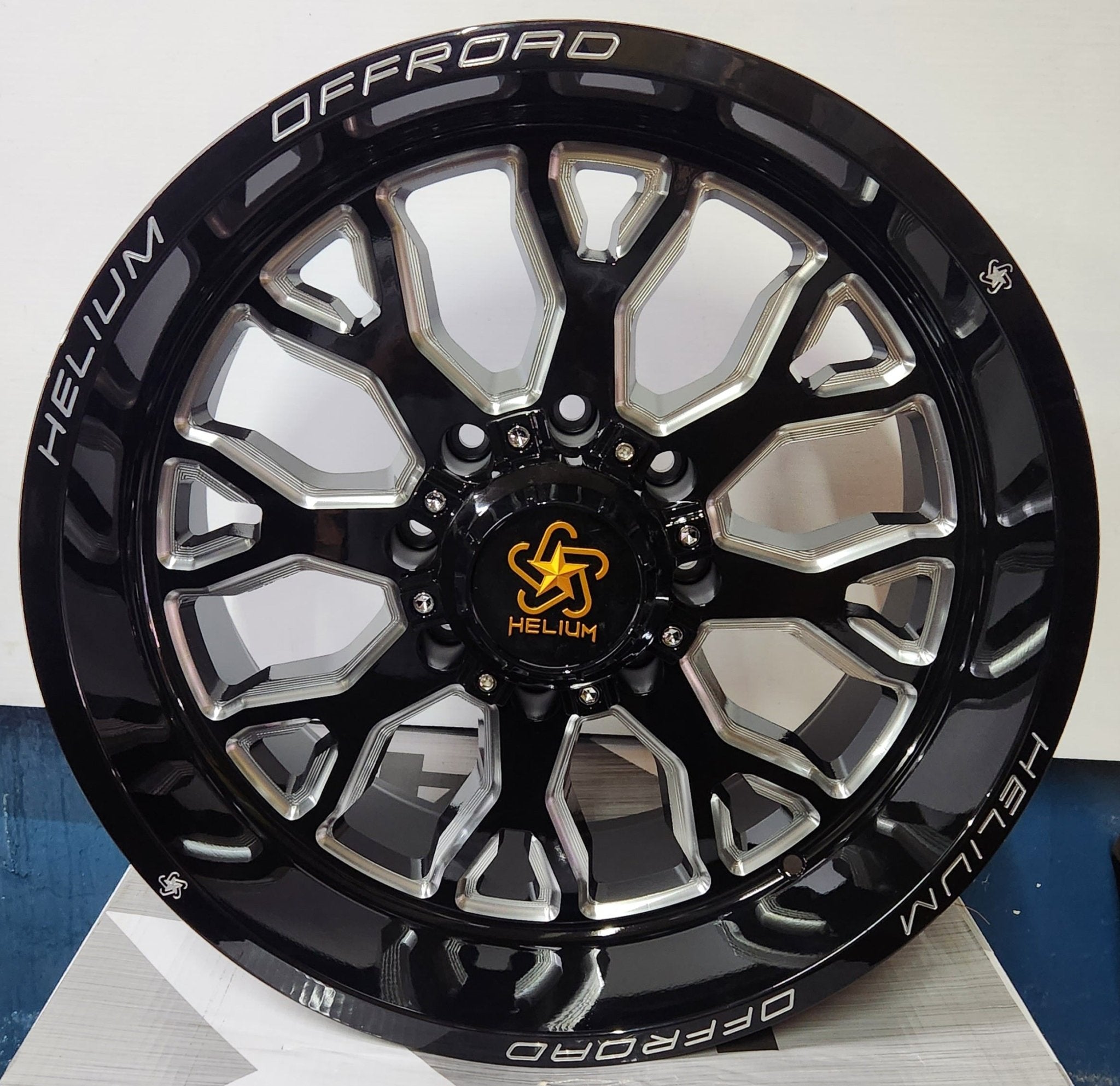 HELIUM HC - 1 20X10 8X165 PIANO BLACK W/MACHINED MILLING884 - Gun Hill Tire House (WTW - WHOLESALE TIRES & WHEELS)